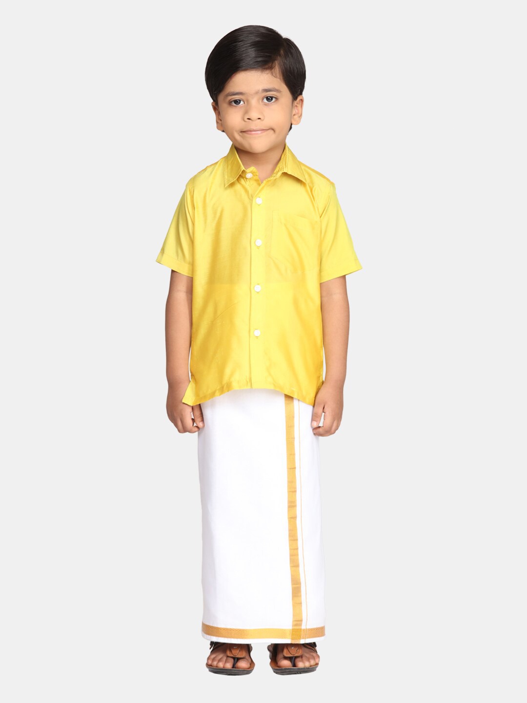 

Sethukrishna Boys Shirt Collar Clothing Set, Yellow