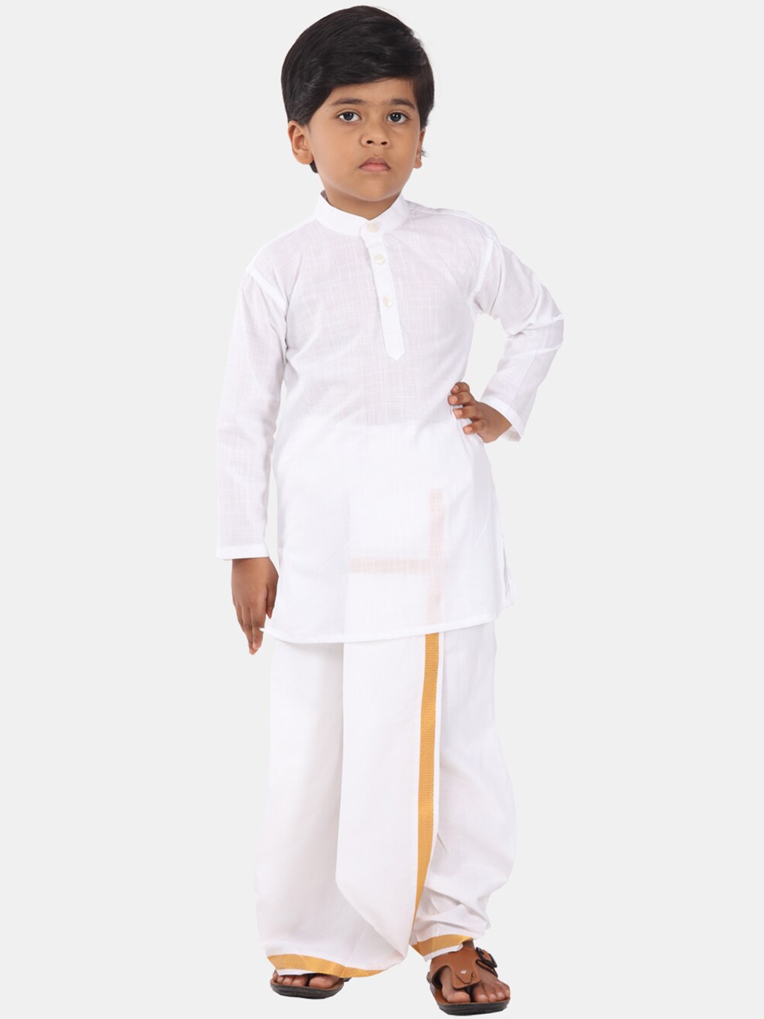 

Sethukrishna Pure Cotton Kurta with Dhoti Pants, White