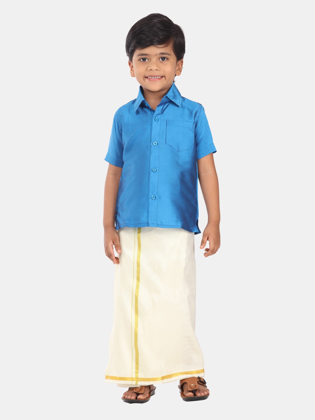

Sethukrishna Boys Shirt & Veshti, Blue