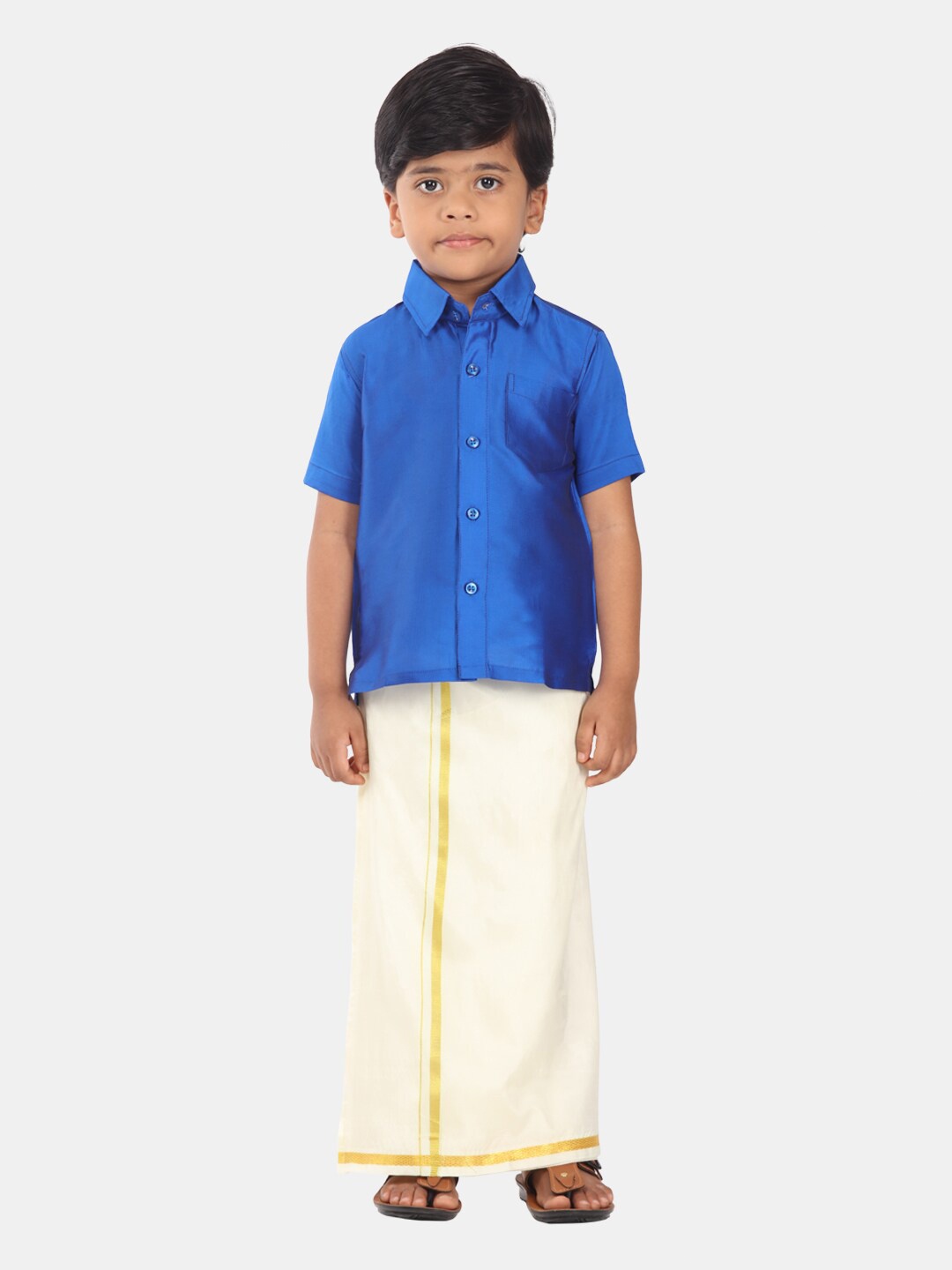 

Sethukrishna Boys Shirt With Veshti, Blue