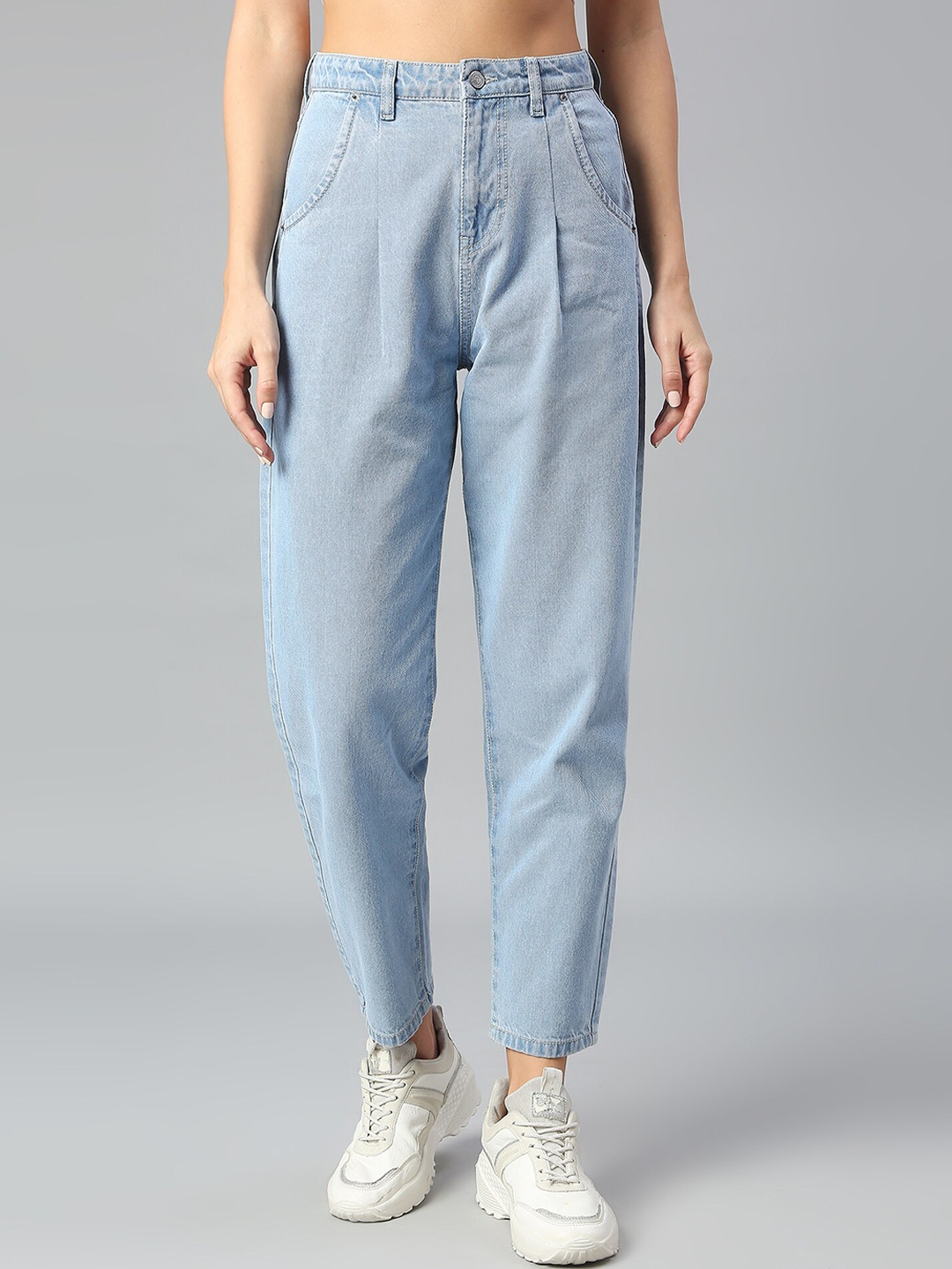 

TARAMA Women Relaxed Fit High-Rise Pure Cotton Jeans, Blue