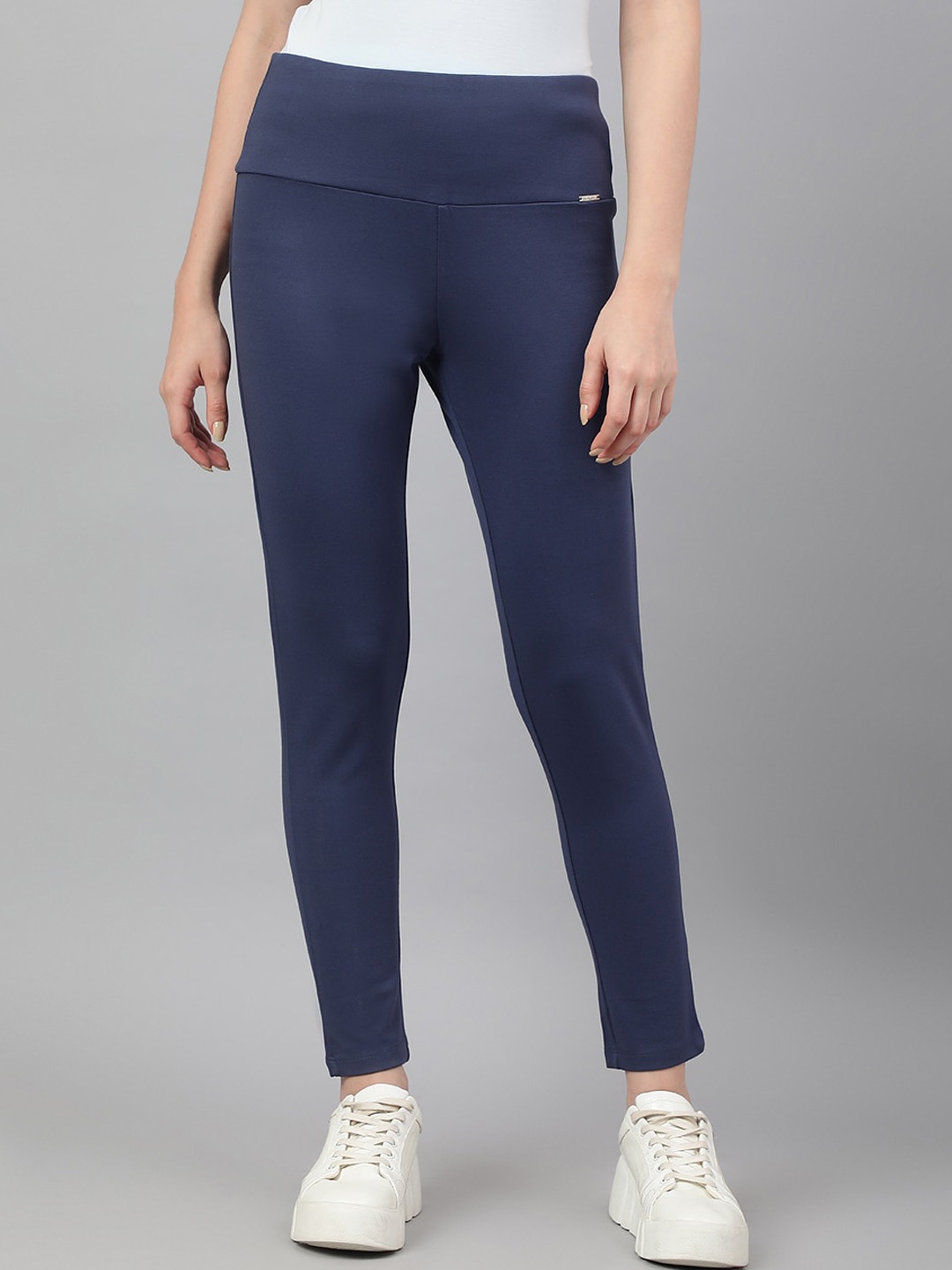 

BESIMPLE Ankle Length Cotton Leggings, Blue