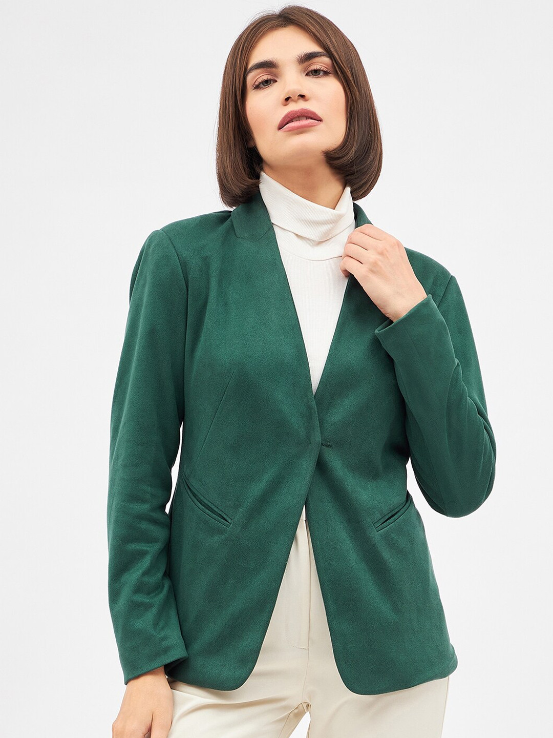 

Kibo Woman Tailored-Fit Single-Breasted Blazer, Green