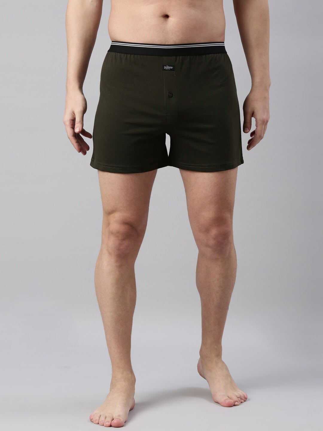 

Roadster Men Knitted Pure Cotton Boxer, Olive