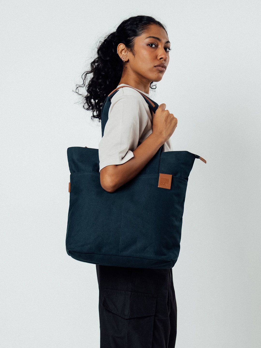 DailyObjects Oversized Structured Tote Bag, Blue