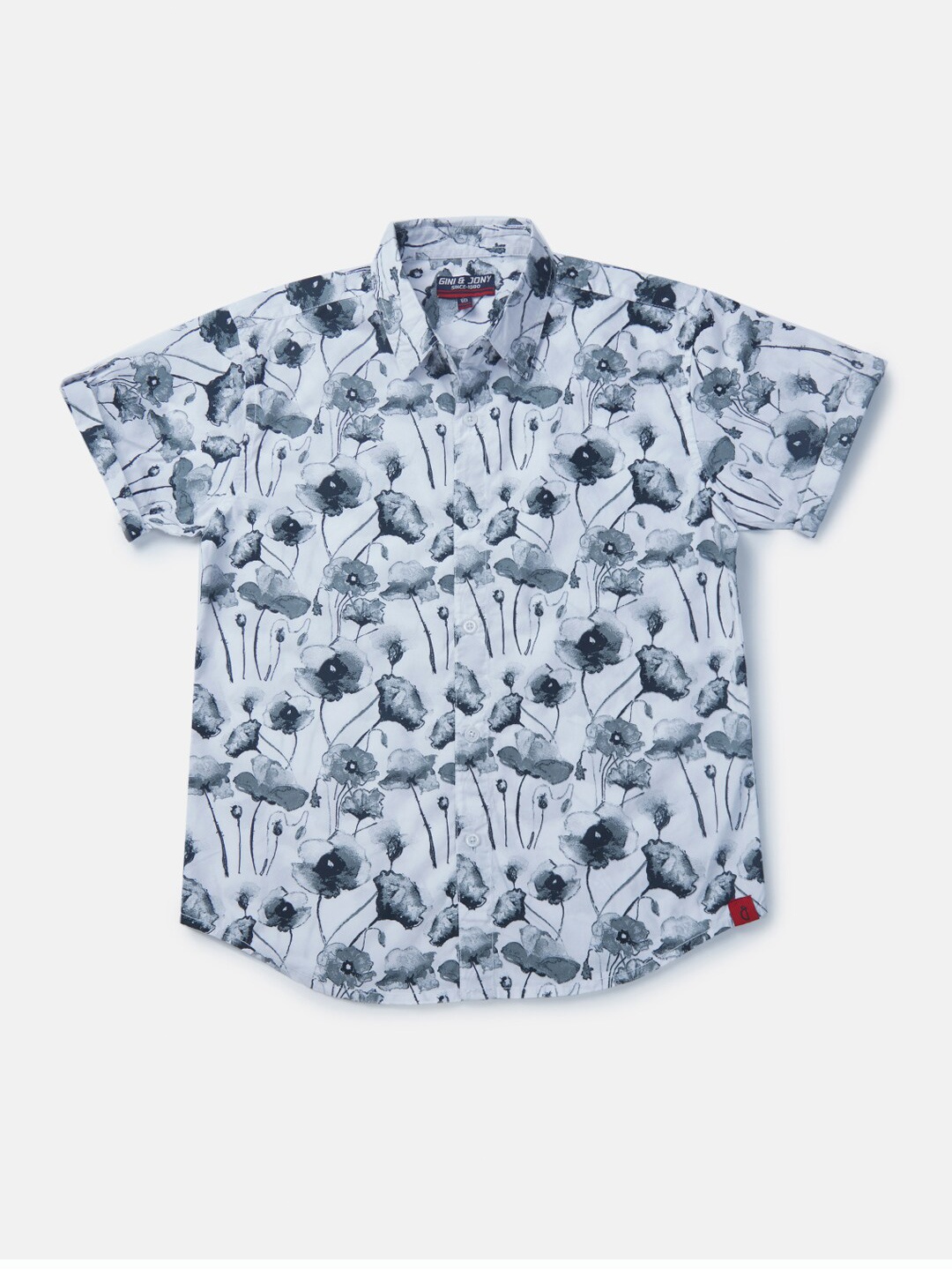 

Gini and Jony Boys Floral Printed Cotton Casual Shirt, Grey