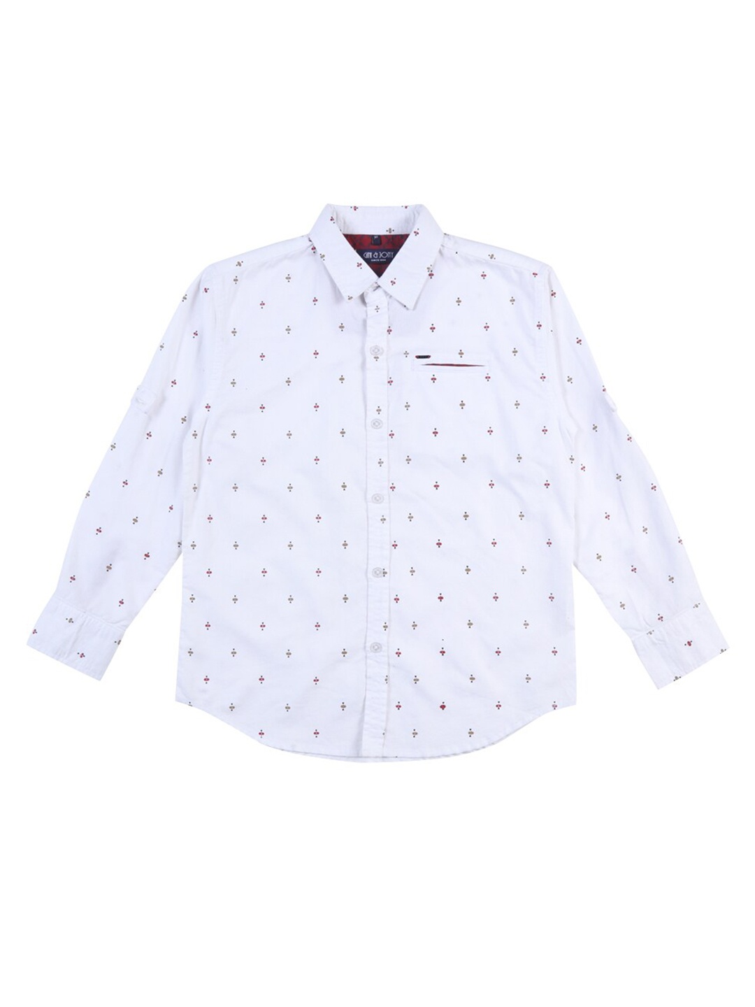 

Gini and Jony Boys Cotton Printed Casual Shirt, White