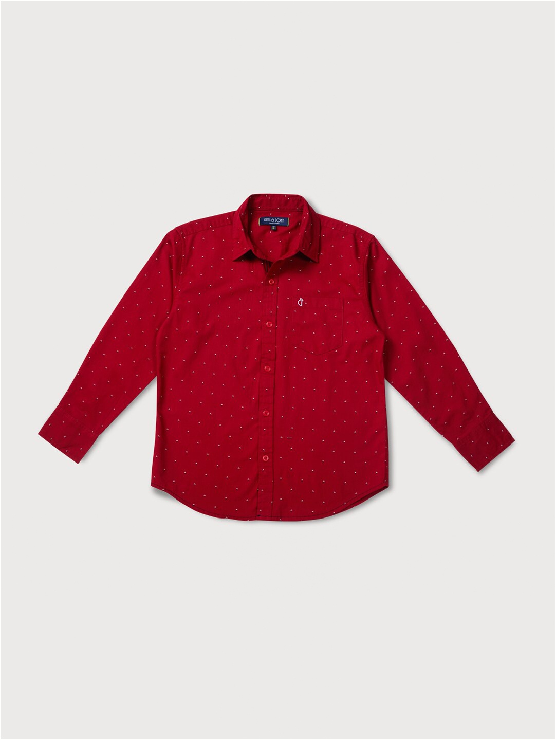 

Gini and Jony Boys Printed Cotton Casual Shirt, Red