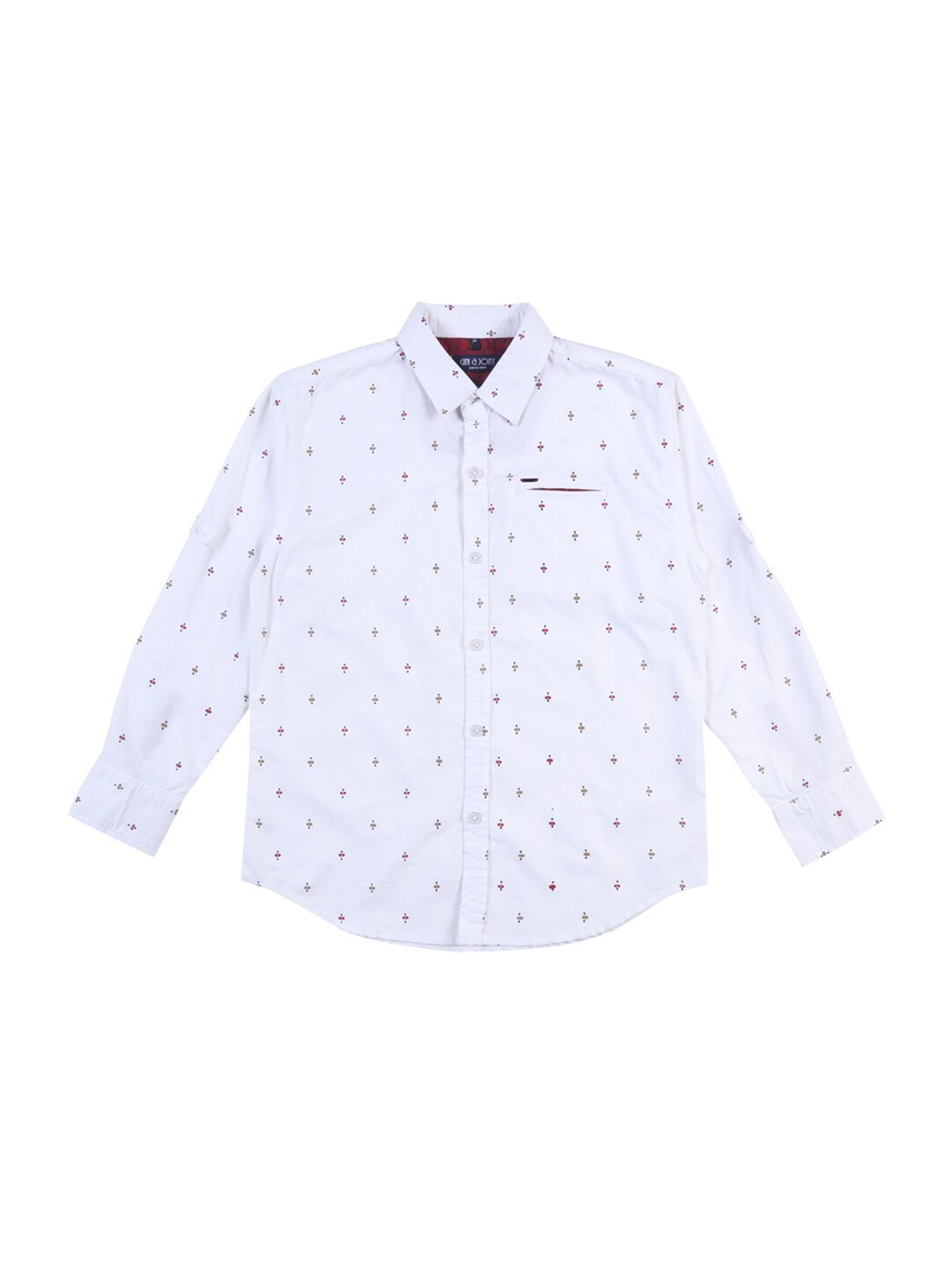 

Gini and Jony Boys Printed Cotton Casual Shirt, White