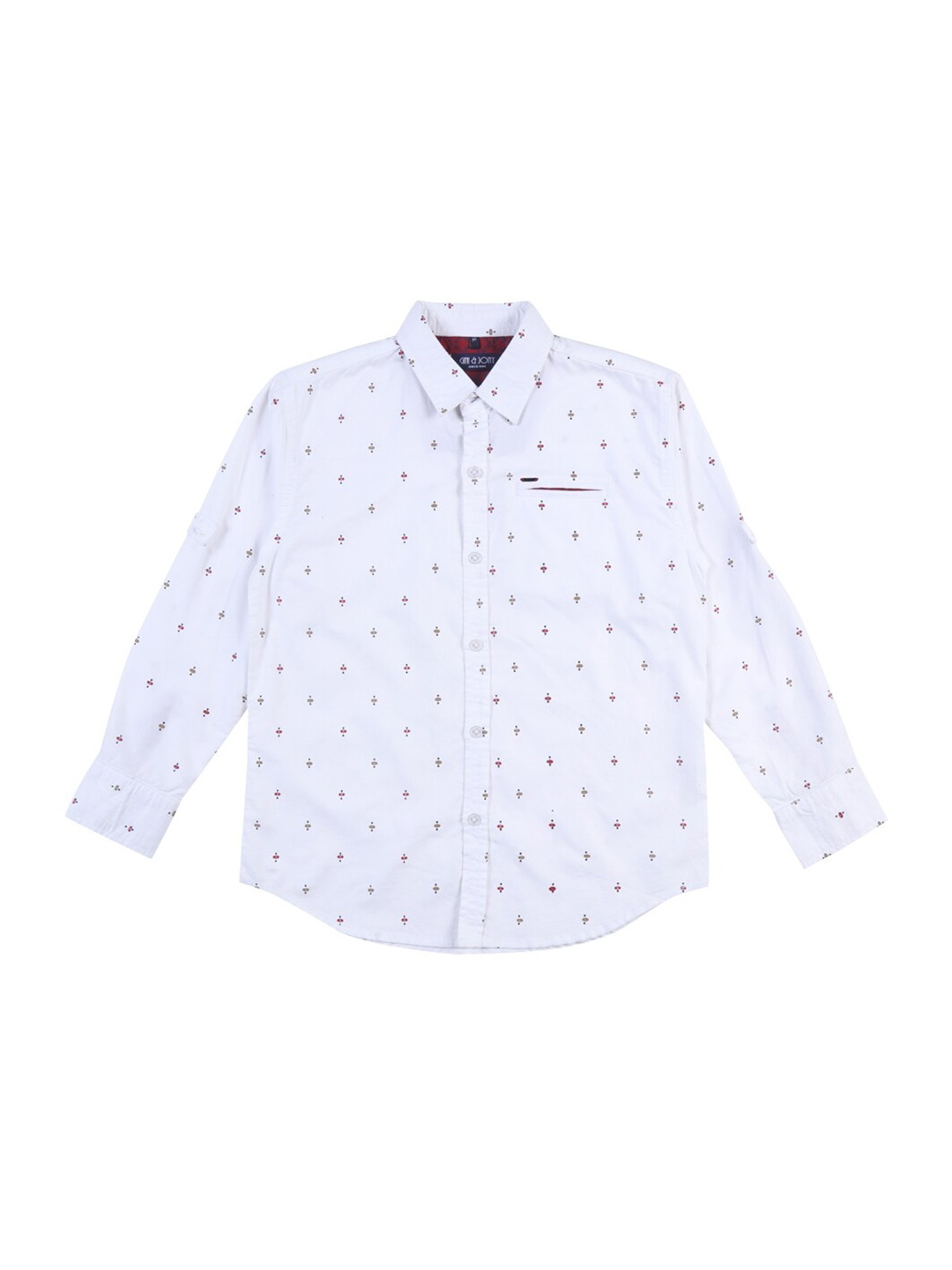 

Gini and Jony Boys Printed Cotton Casual Shirt, White