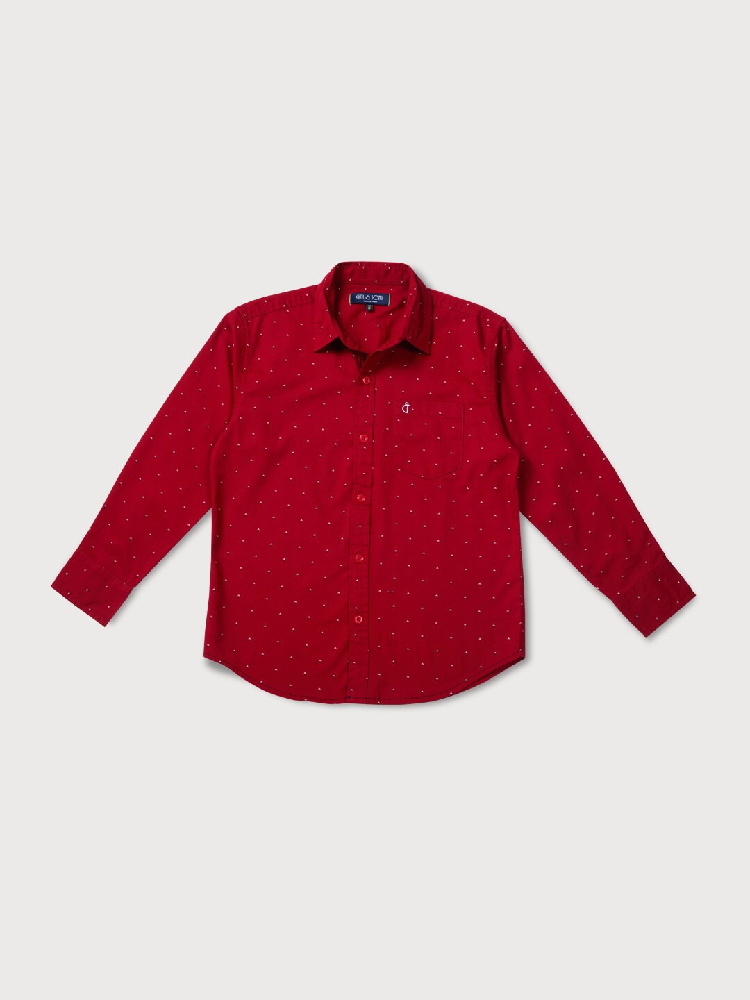 

Gini and Jony Boys Printed Casual Shirt, Red