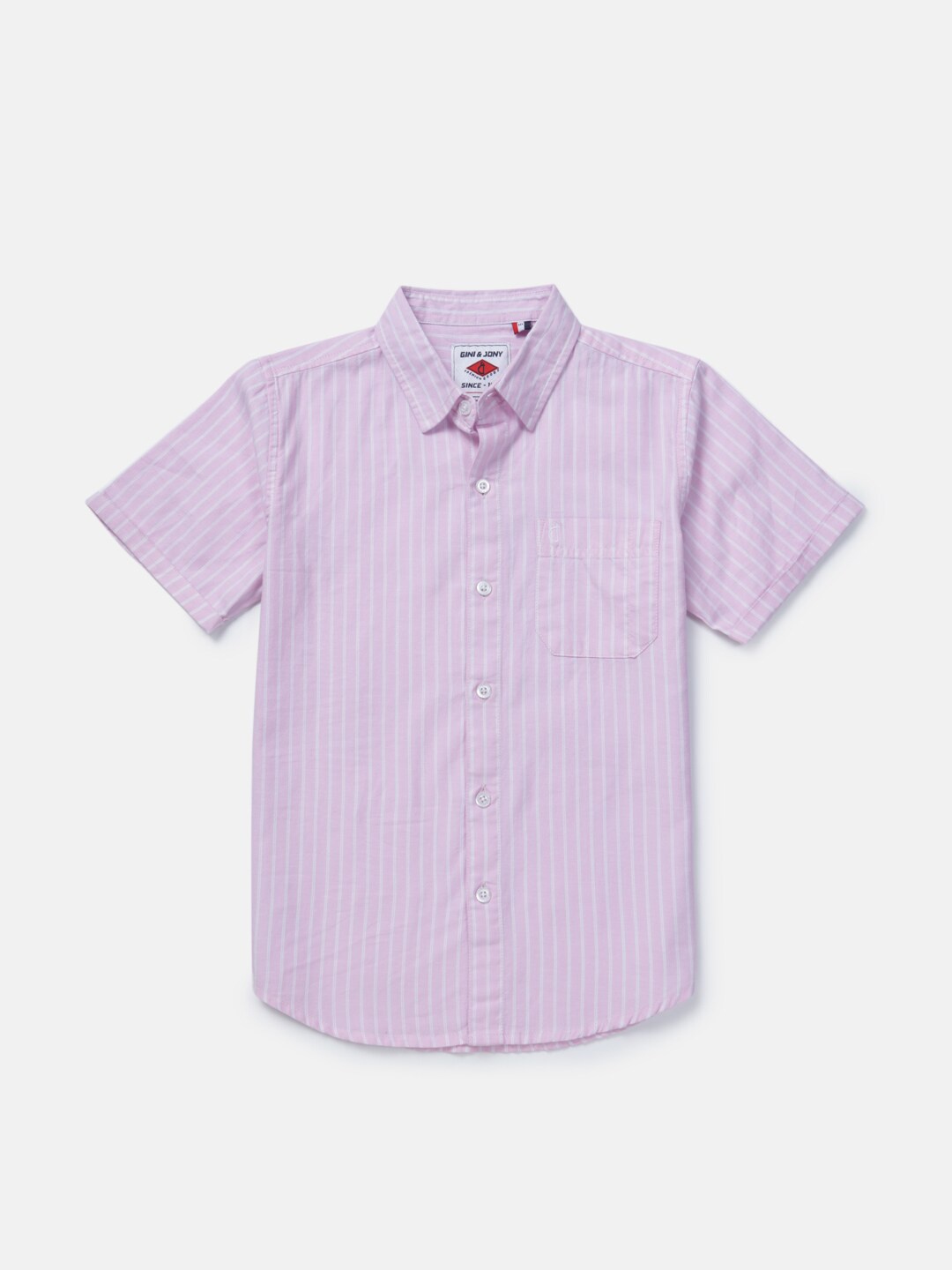 

Gini and Jony Boys Striped Casual Cotton Shirt, Pink