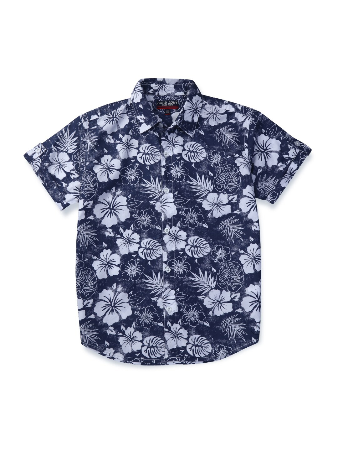 

Gini and Jony Boys Floral Printed Casual Shirt, Blue