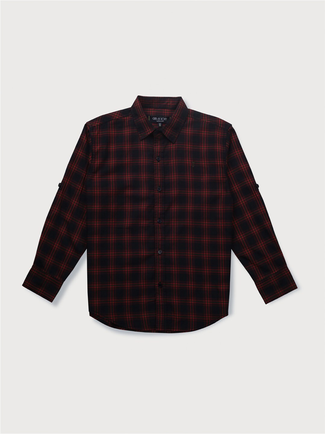 

Gini and Jony Boys Buffalo Checked Casual Cotton Shirt, Navy blue