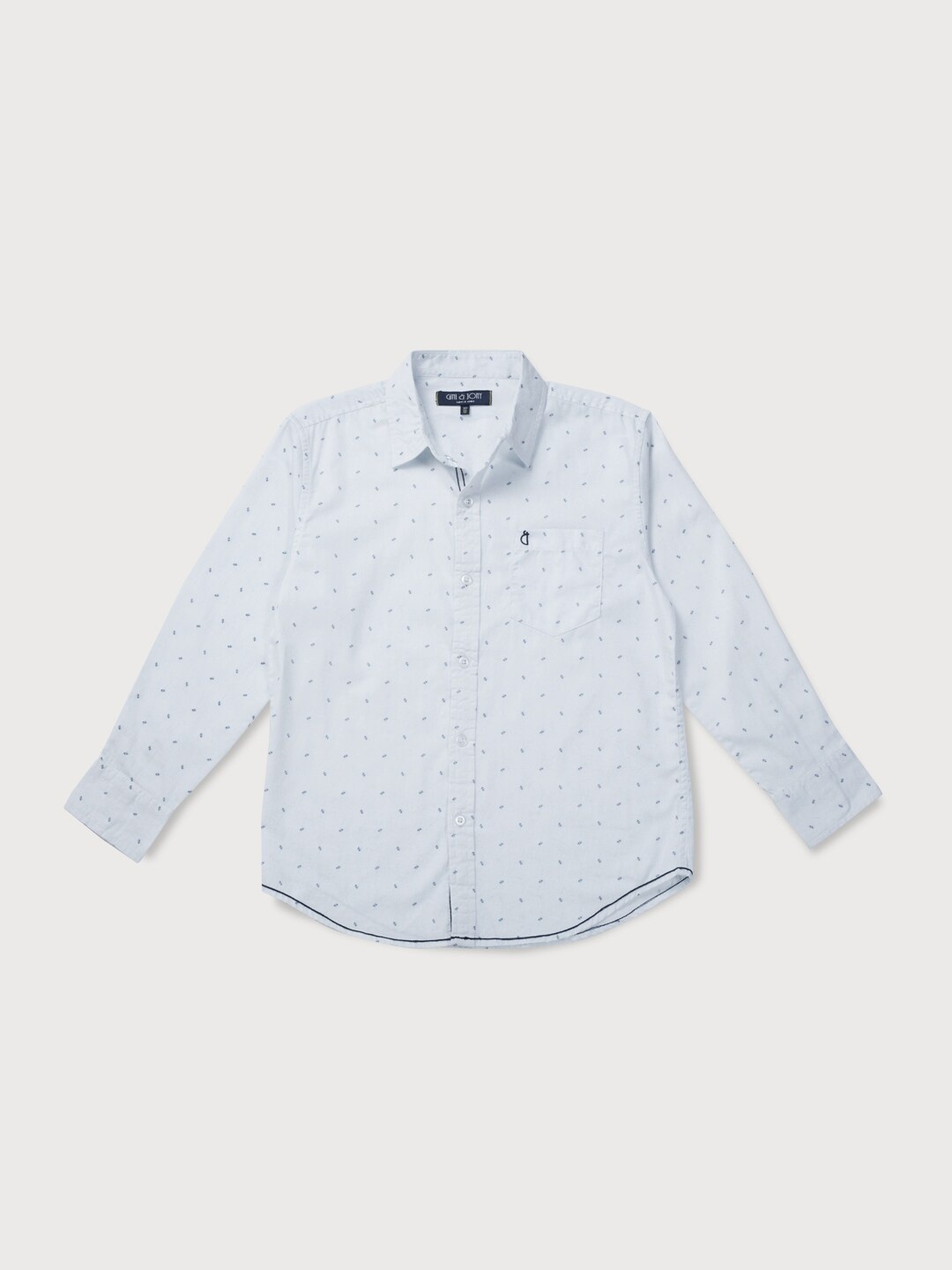

Gini and Jony Boys Printed Cotton Casual Shirt, Blue