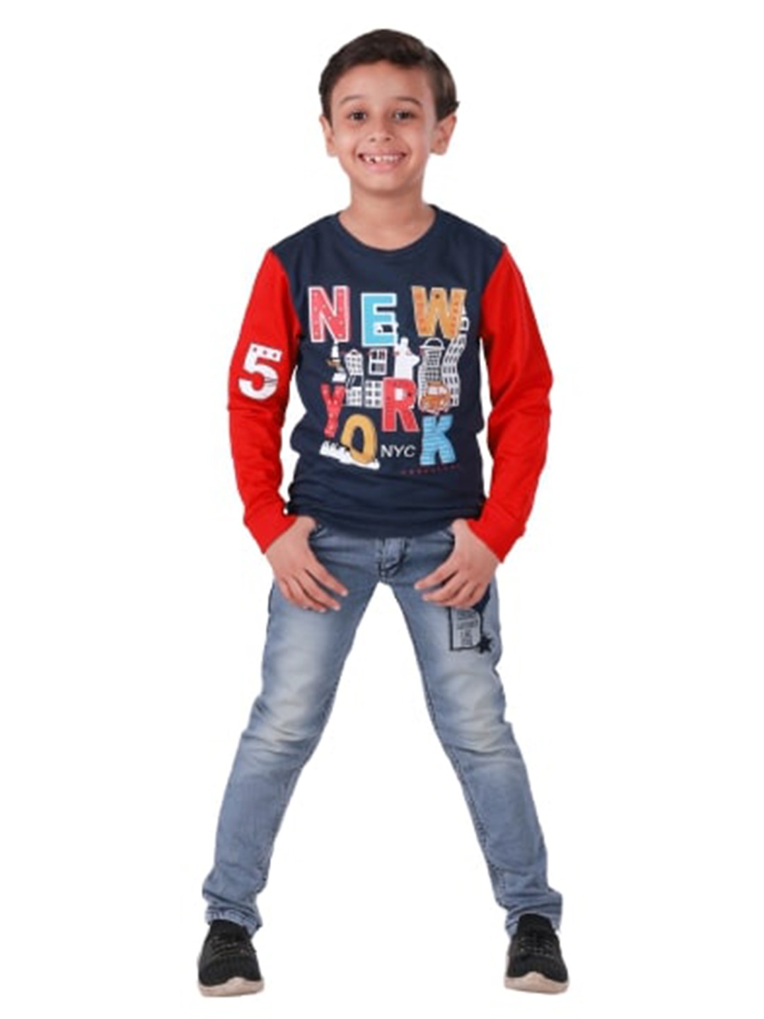 

3PIN Boys Printed Cotton Sweatshirt, Navy blue