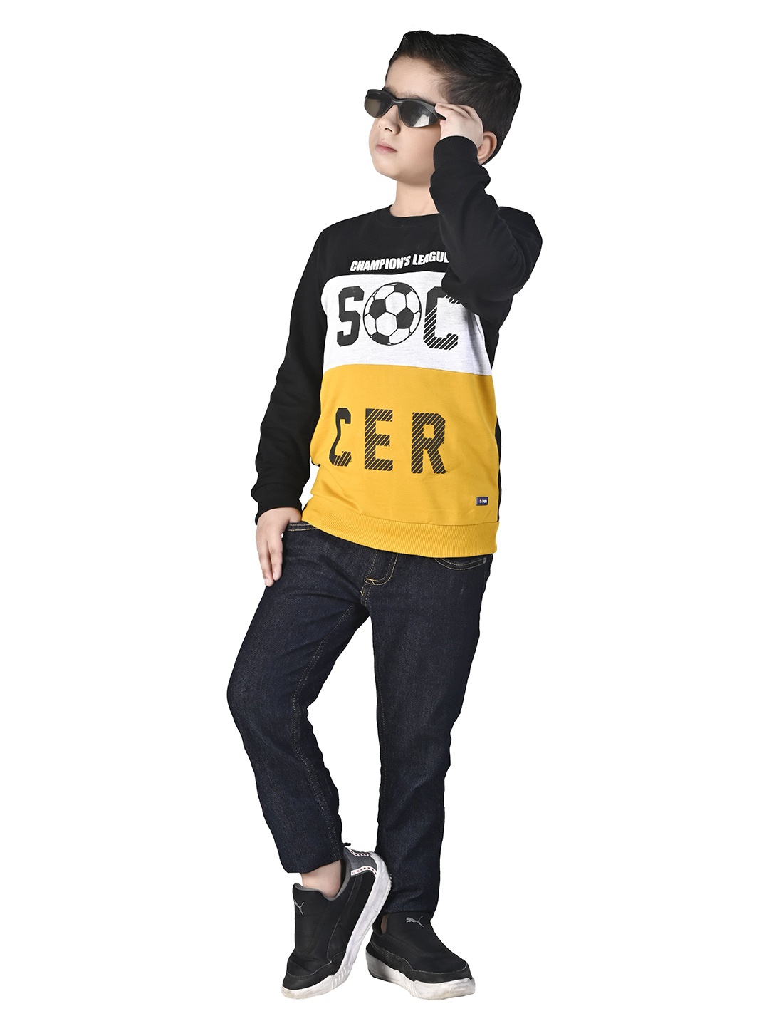 

3PIN Boys Printed Cotton Sweatshirt, Black