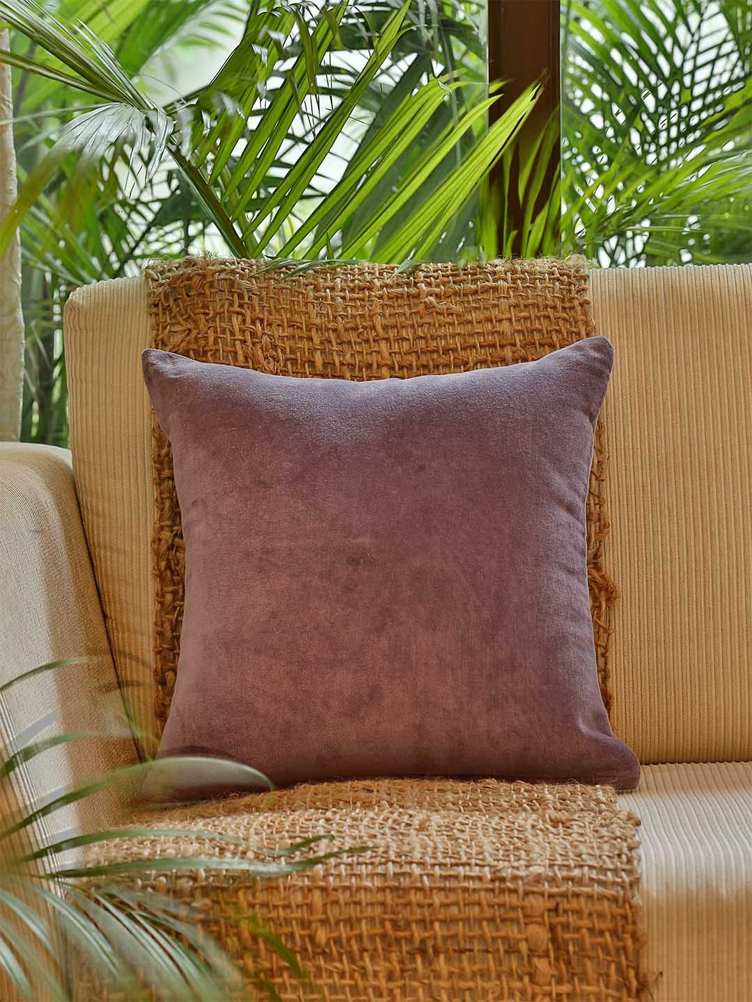 

Amoliconcepts Cosy Comfort Lavender Cotton Velvet Square Cushion Covers