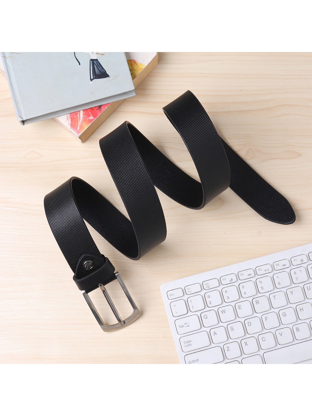 

Elite Crafts Men Leather Formal Belt, Black