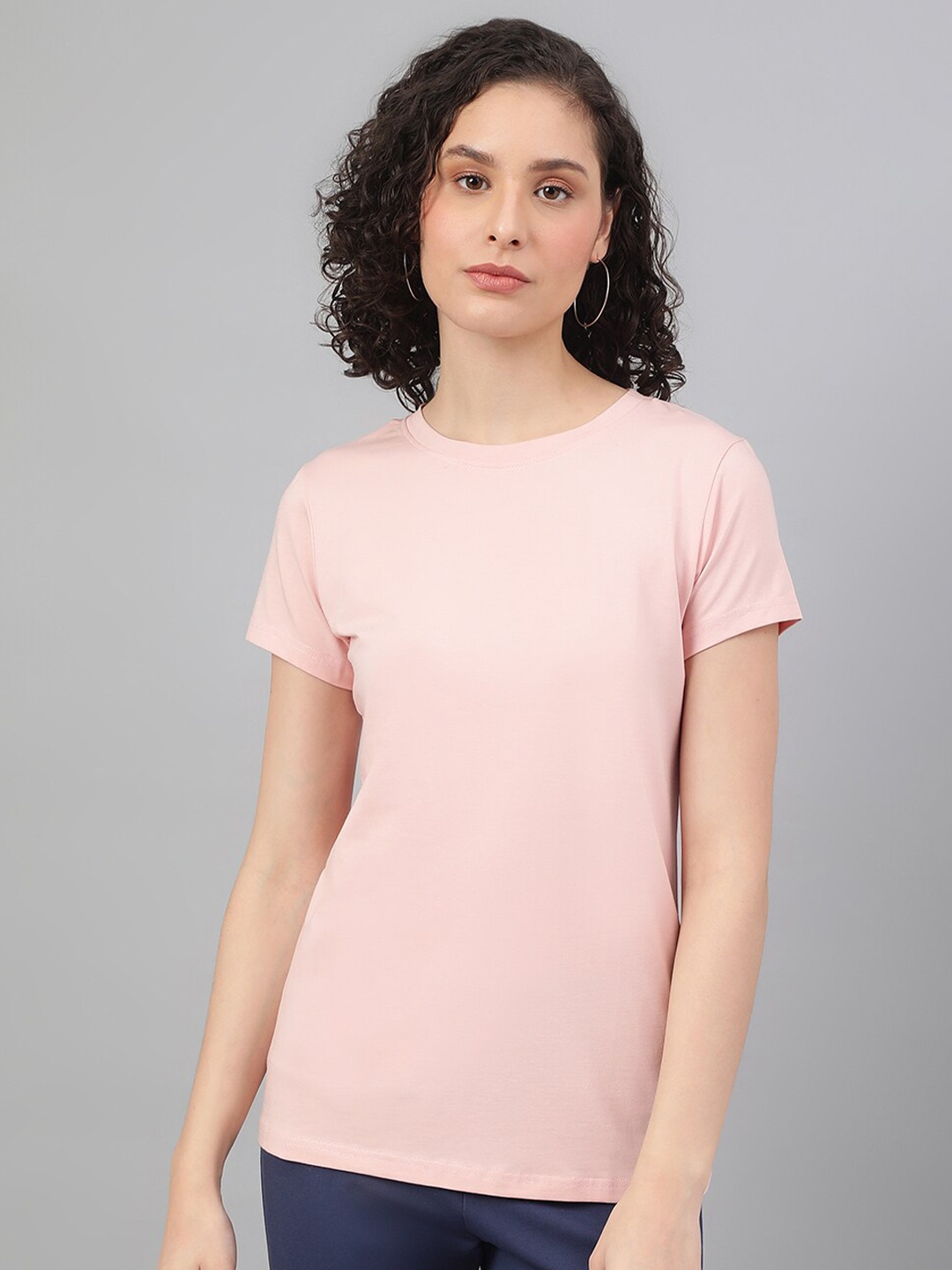 

BESIMPLE Women Cotton T-shirt, Pink
