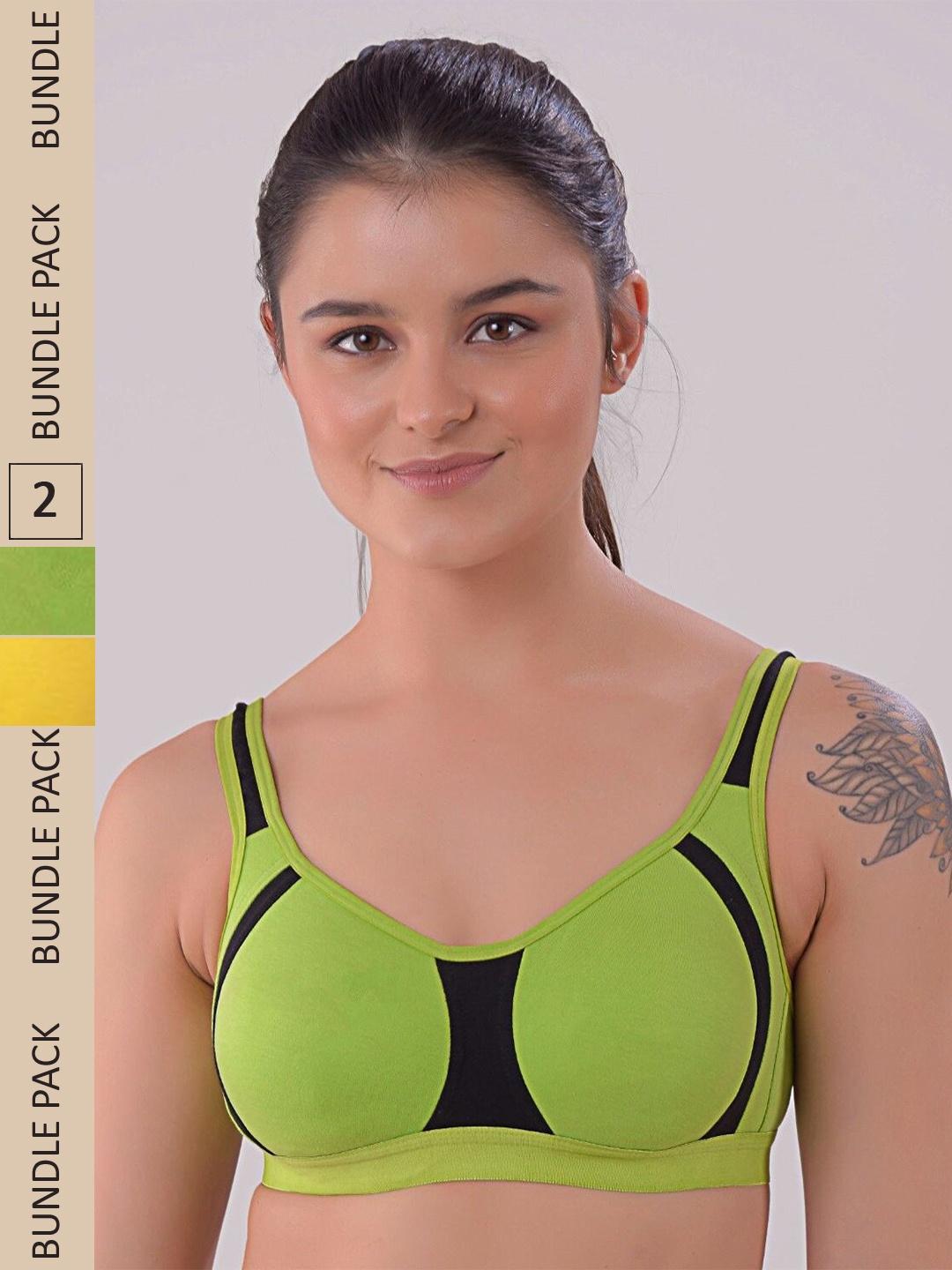 

Apraa & Parma Green & Yellow Bra