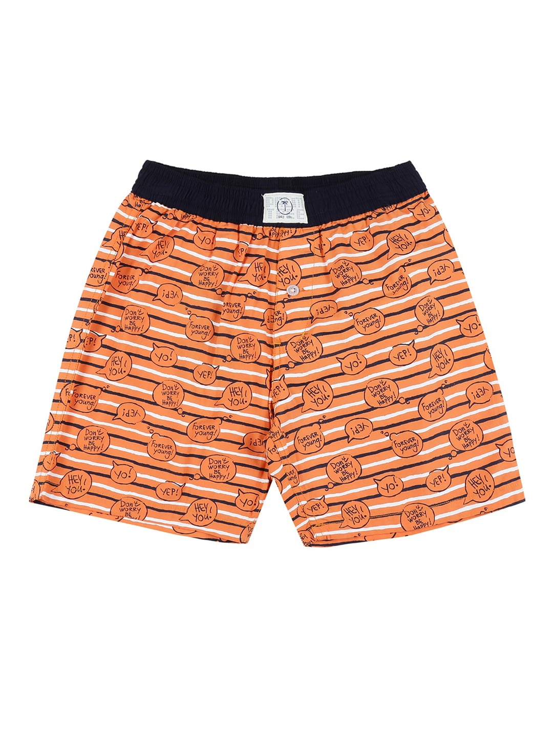 

Palm Tree Boys Printed Cotton Shorts, Orange