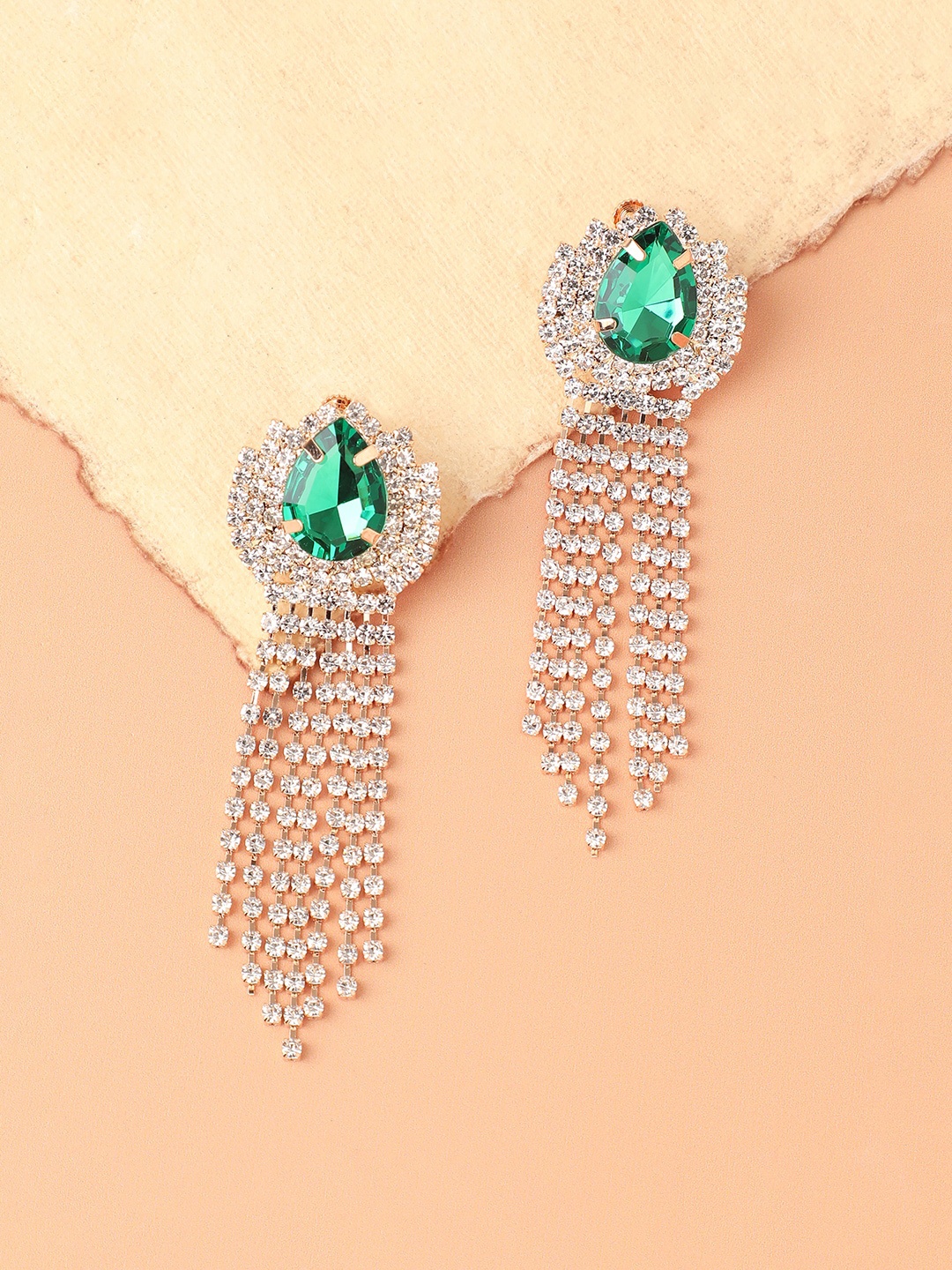 

SOHI Gold Plated Contemporary Drop Earrings