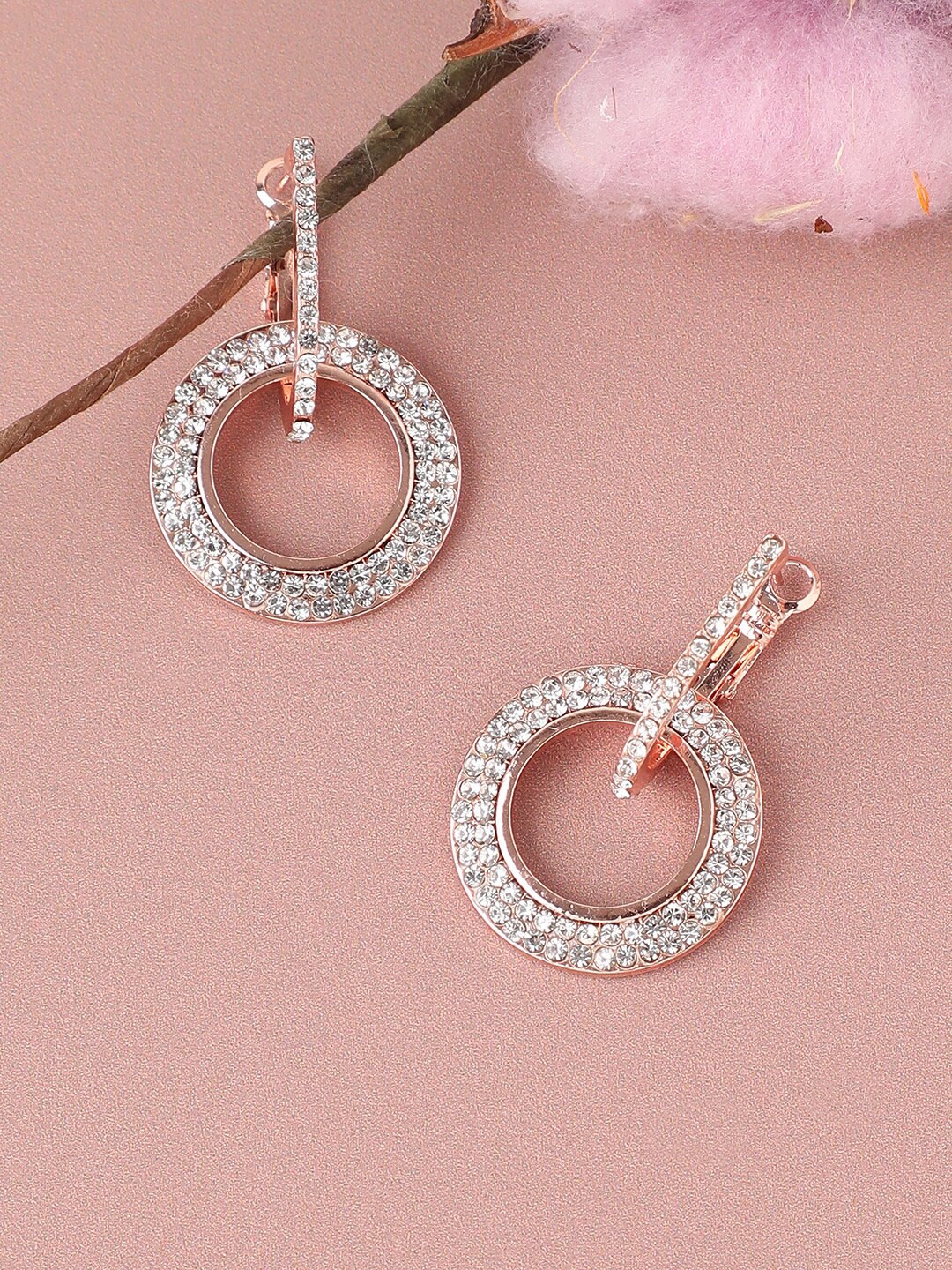 

SOHI Gold-Plated Contemporary Hoop Earrings