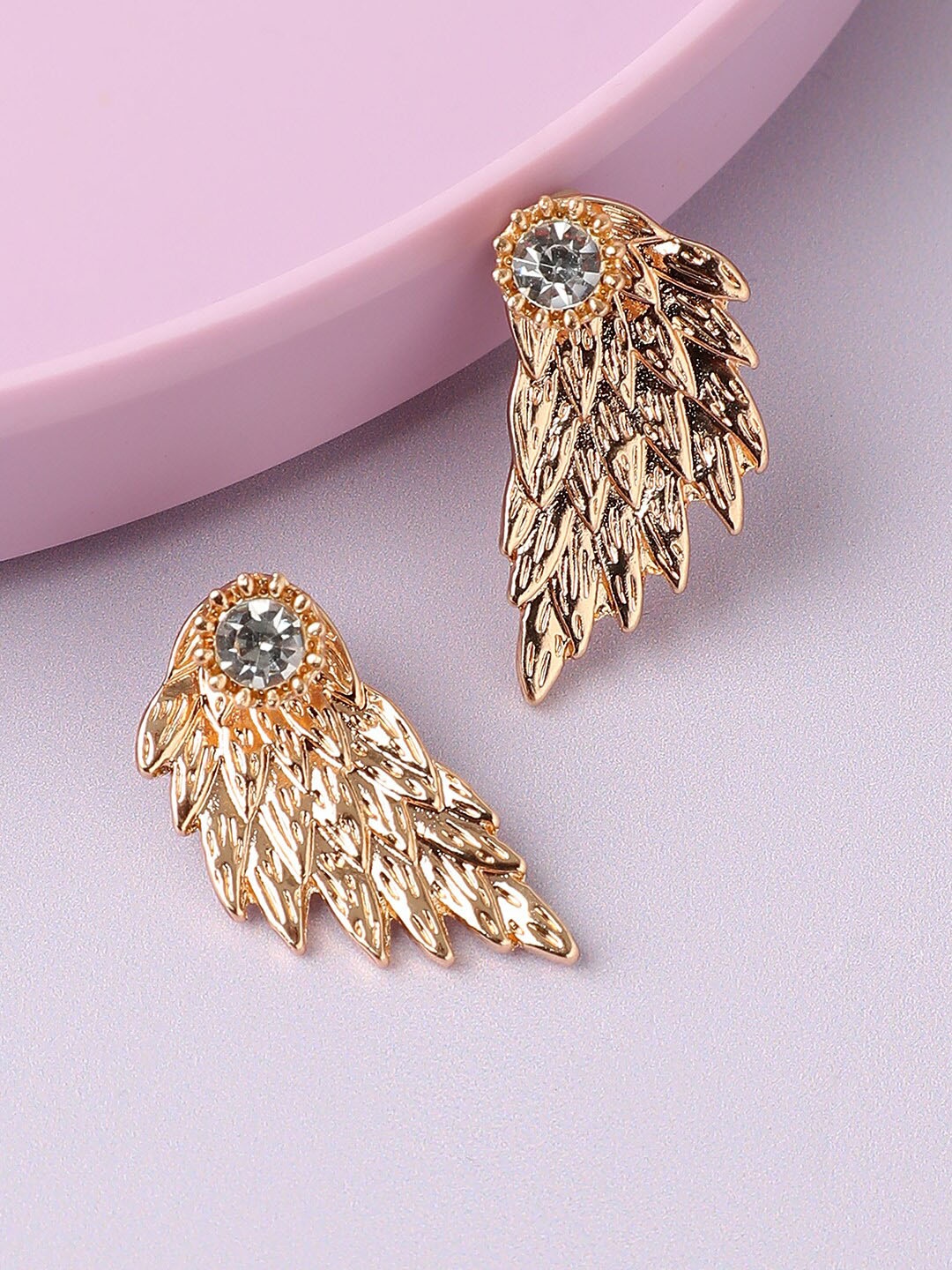 

SOHI Gold-Toned Contemporary Studs Earrings