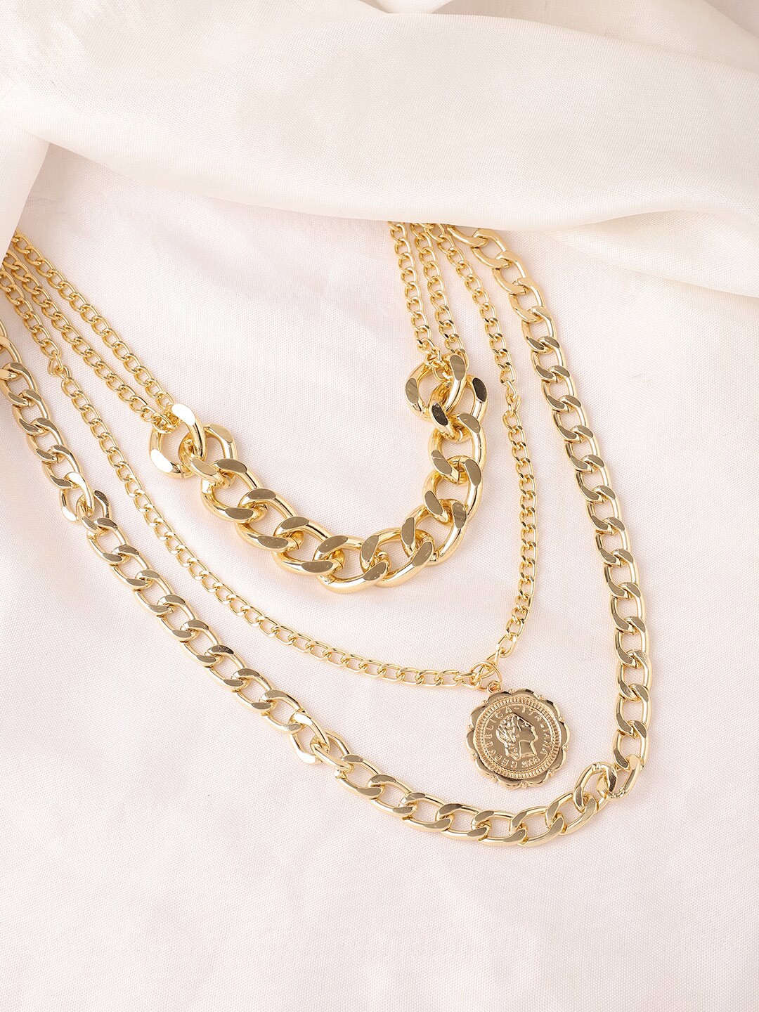 

SOHI Gold-Plated Layered Necklace