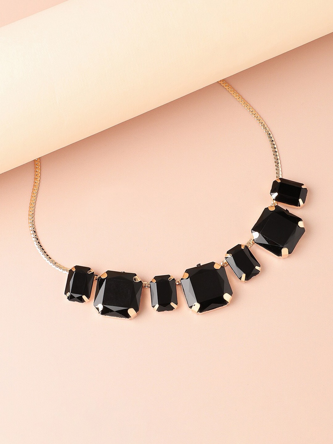

SOHI Women Gold-Plated Necklace, Black