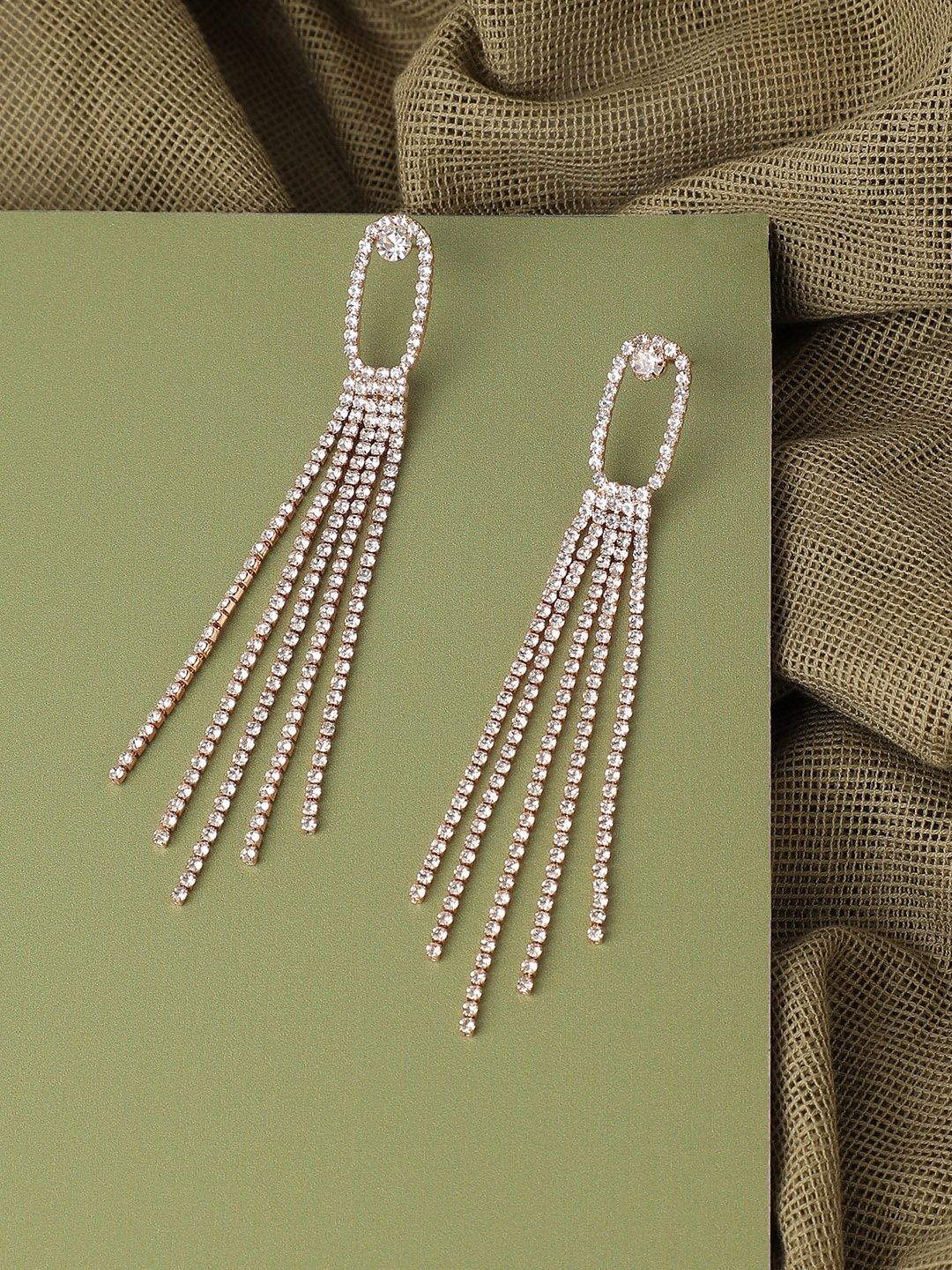 

SOHI Silver Plated Contemporary Drop Earrings