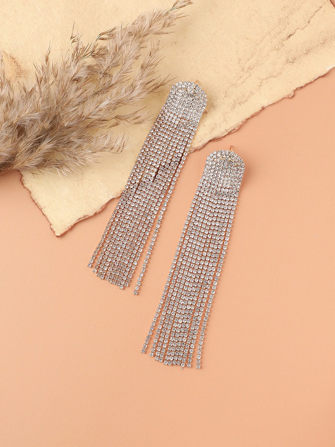 

SOHI Silver Plated Contemporary Drop Earrings