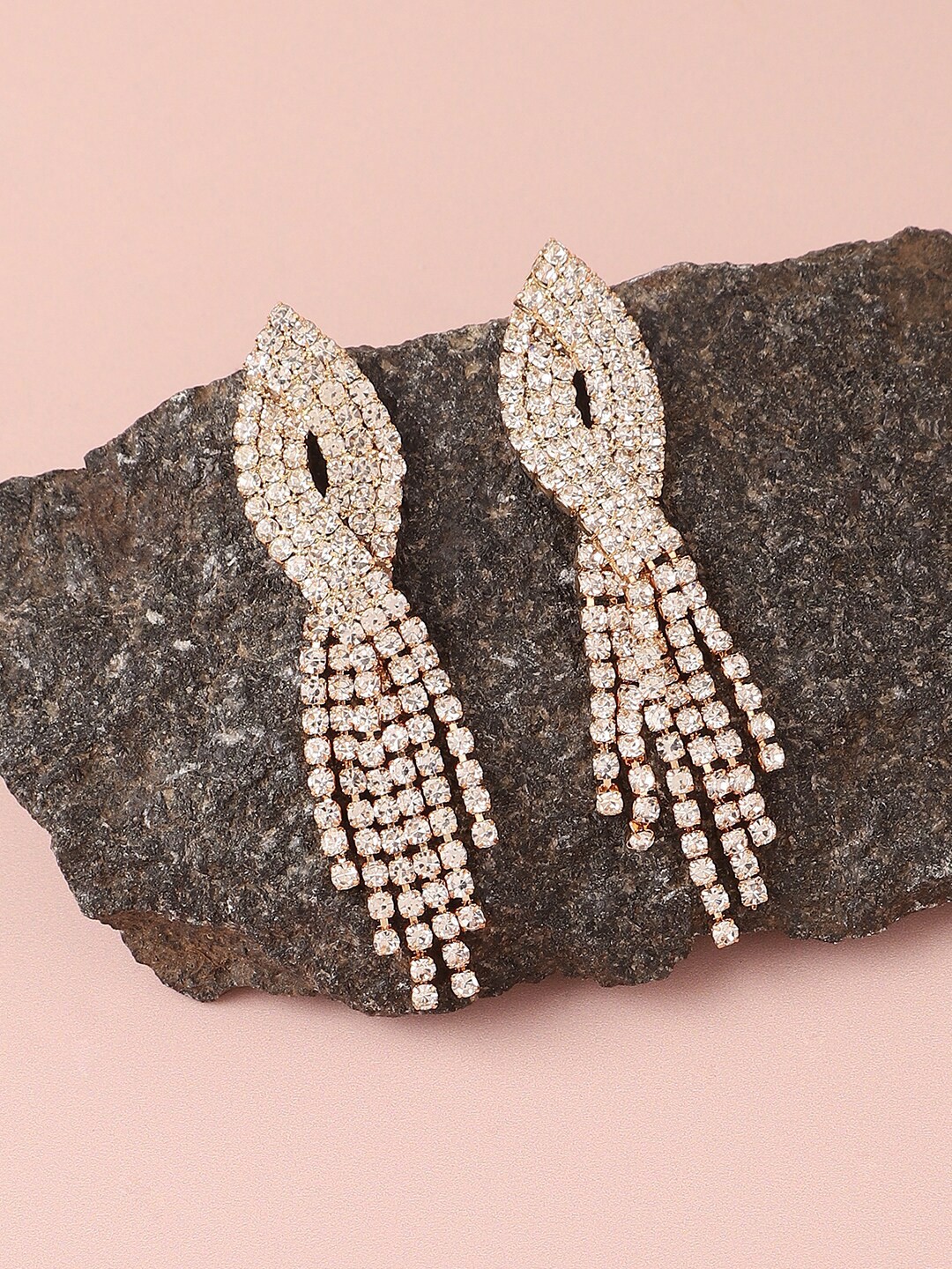 

SOHI Silver Plated Contemporary Drop Earrings