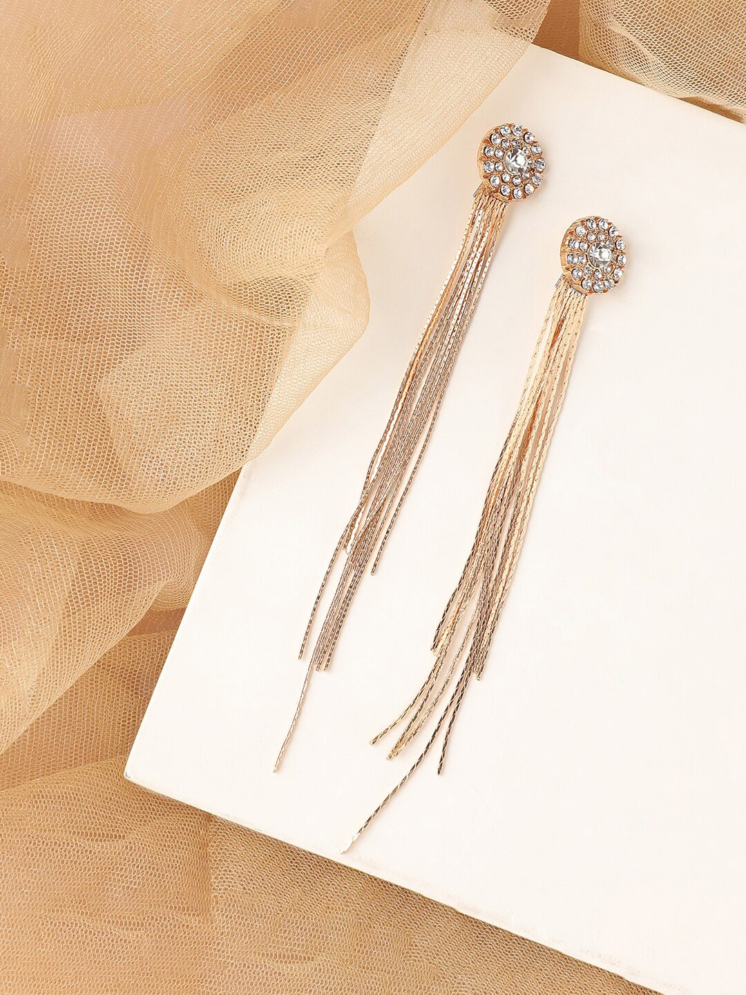 

SOHI Gold Plated Contemporary Drop Earrings