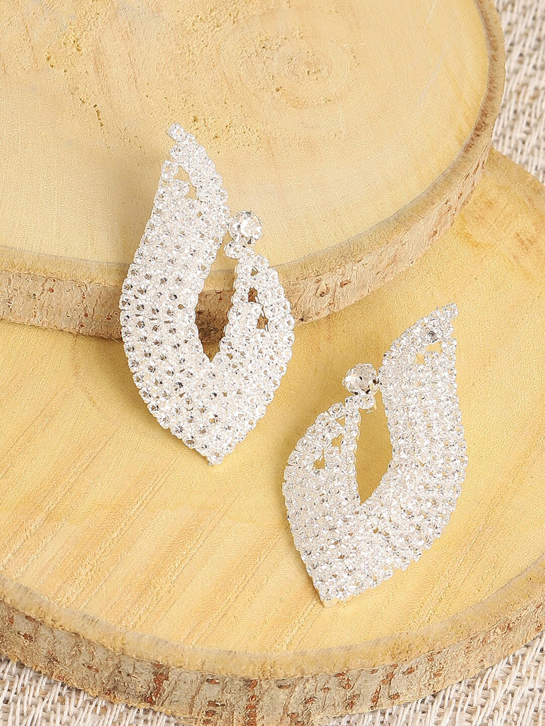 

SOHI Silver Plated Contemporary Studs Earrings