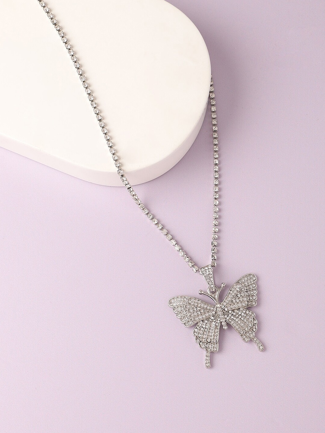 

SOHI Women Silver-Plated Necklace, White