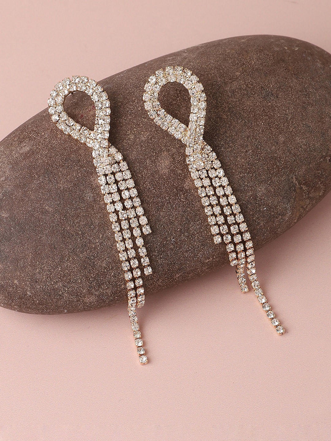 

SOHI Silver-Plated Contemporary Drop Earrings