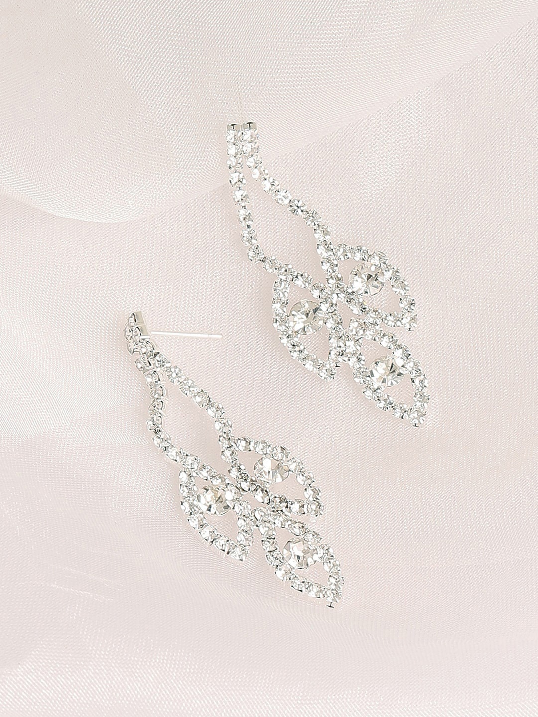 

SOHI Silver-Plated Contemporary Drop Earrings