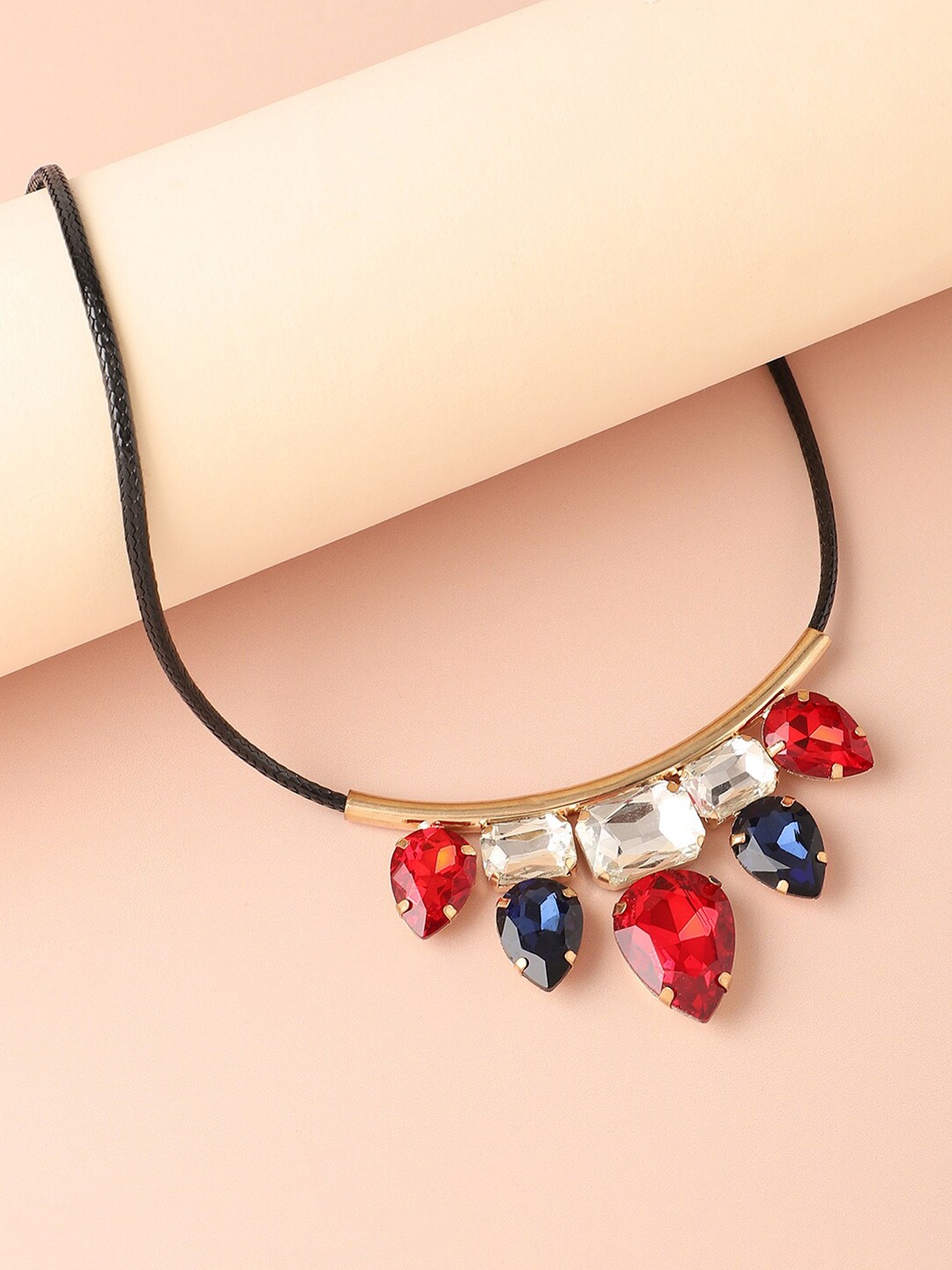 

SOHI Women Gold-Plated Necklace, Red