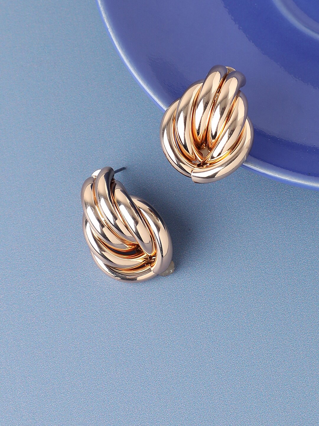 

SOHI Gold Plated Contemporary Studs Earrings