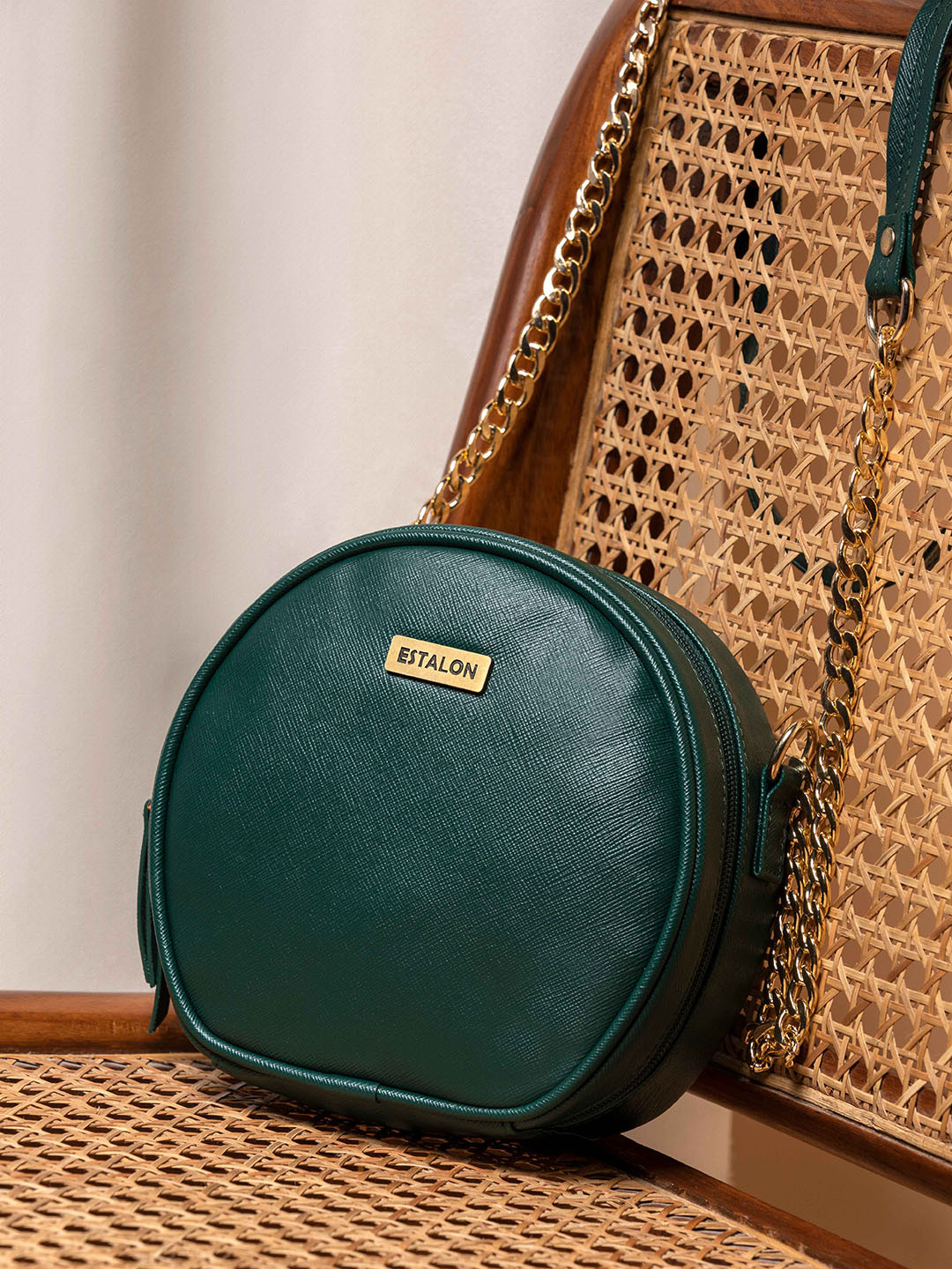 

ESTALON PU Structured Sling Bag, Green