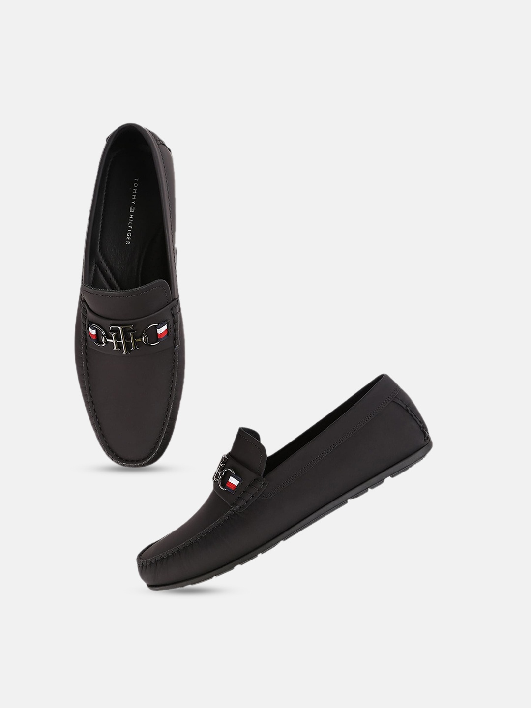 

Tommy Hilfiger Men Black Leather Loafers