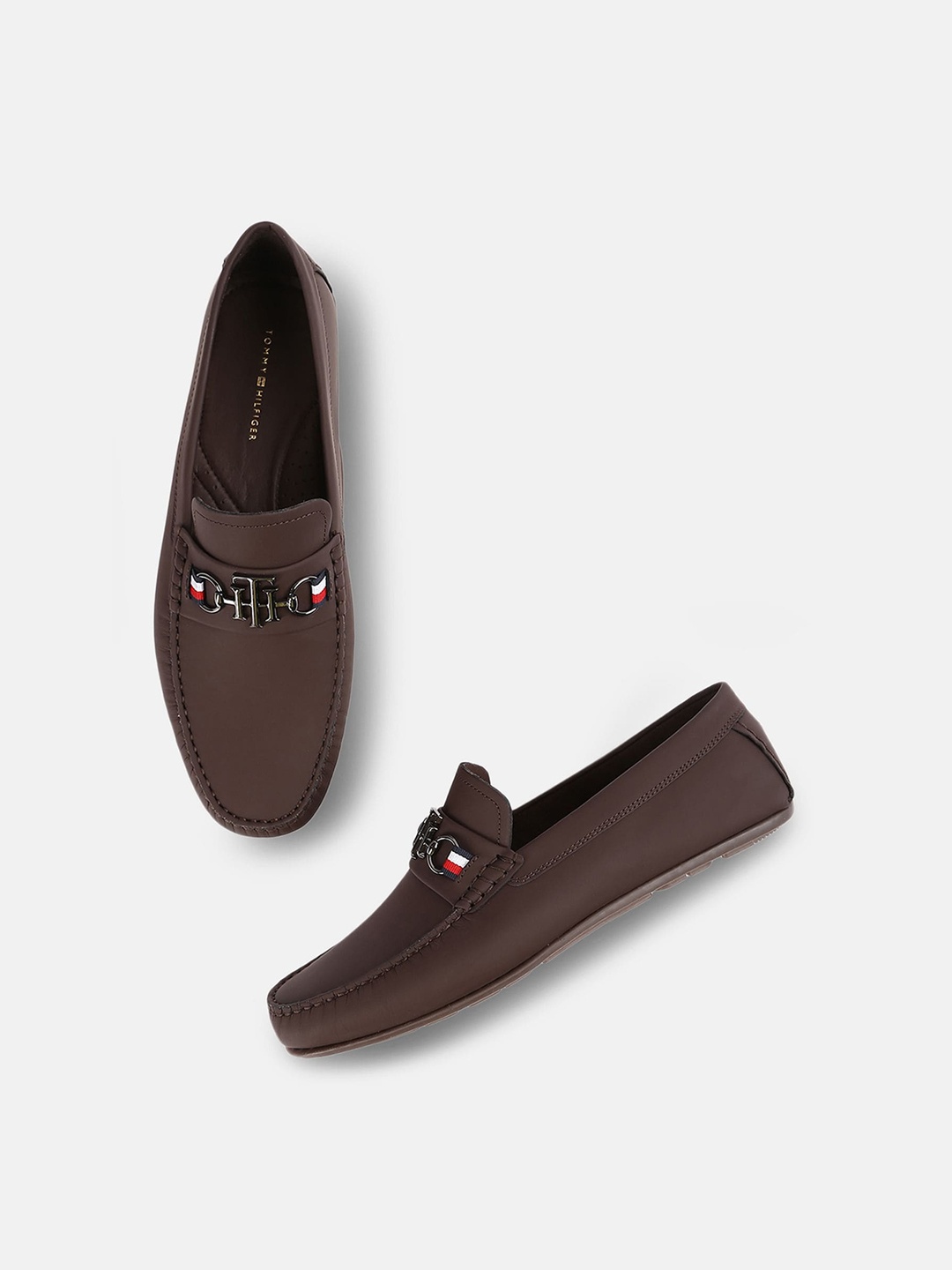 

Tommy Hilfiger Men Slip-On Leather Loafers, Brown