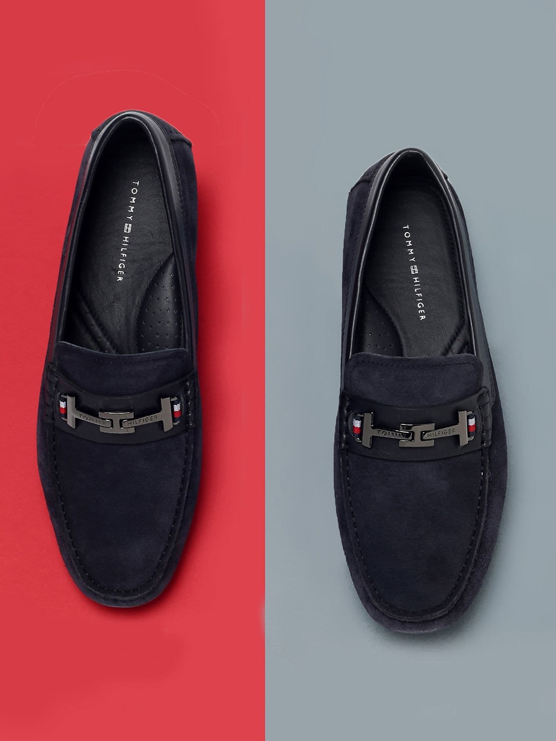 

Tommy Hilfiger Men Leather Loafers, Navy blue