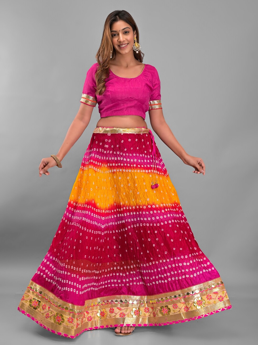 

Apratim Ready to Wear Lehenga & Unstitched Blouse With Dupatta, Pink