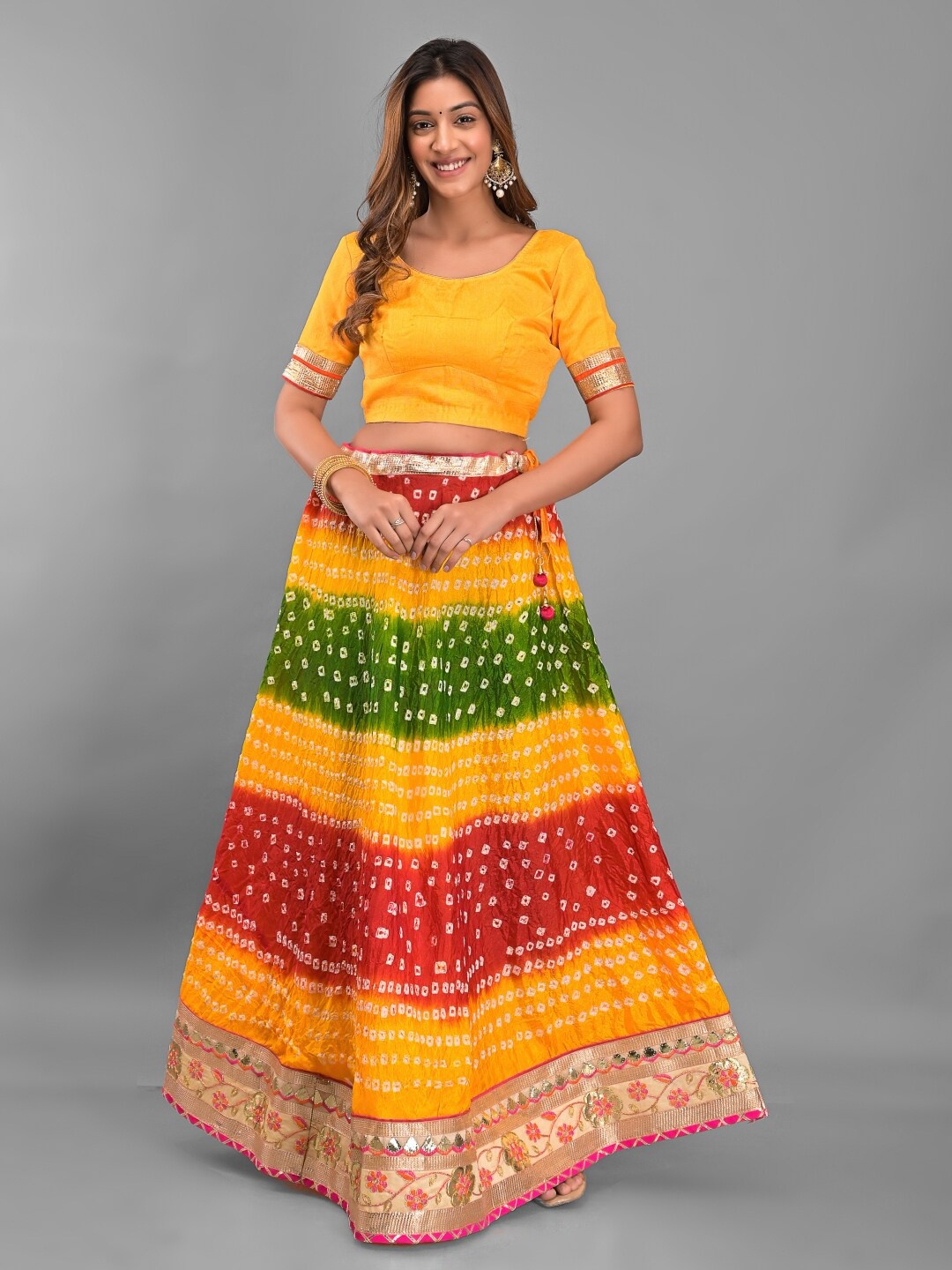 

Apratim Ready to Wear Lehenga & Unstitched Blouse With Dupatta, Yellow
