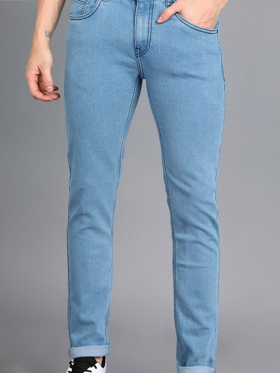 

Urbano Fashion Men Slim Fit Light Fade Stretchable Jeans, Blue
