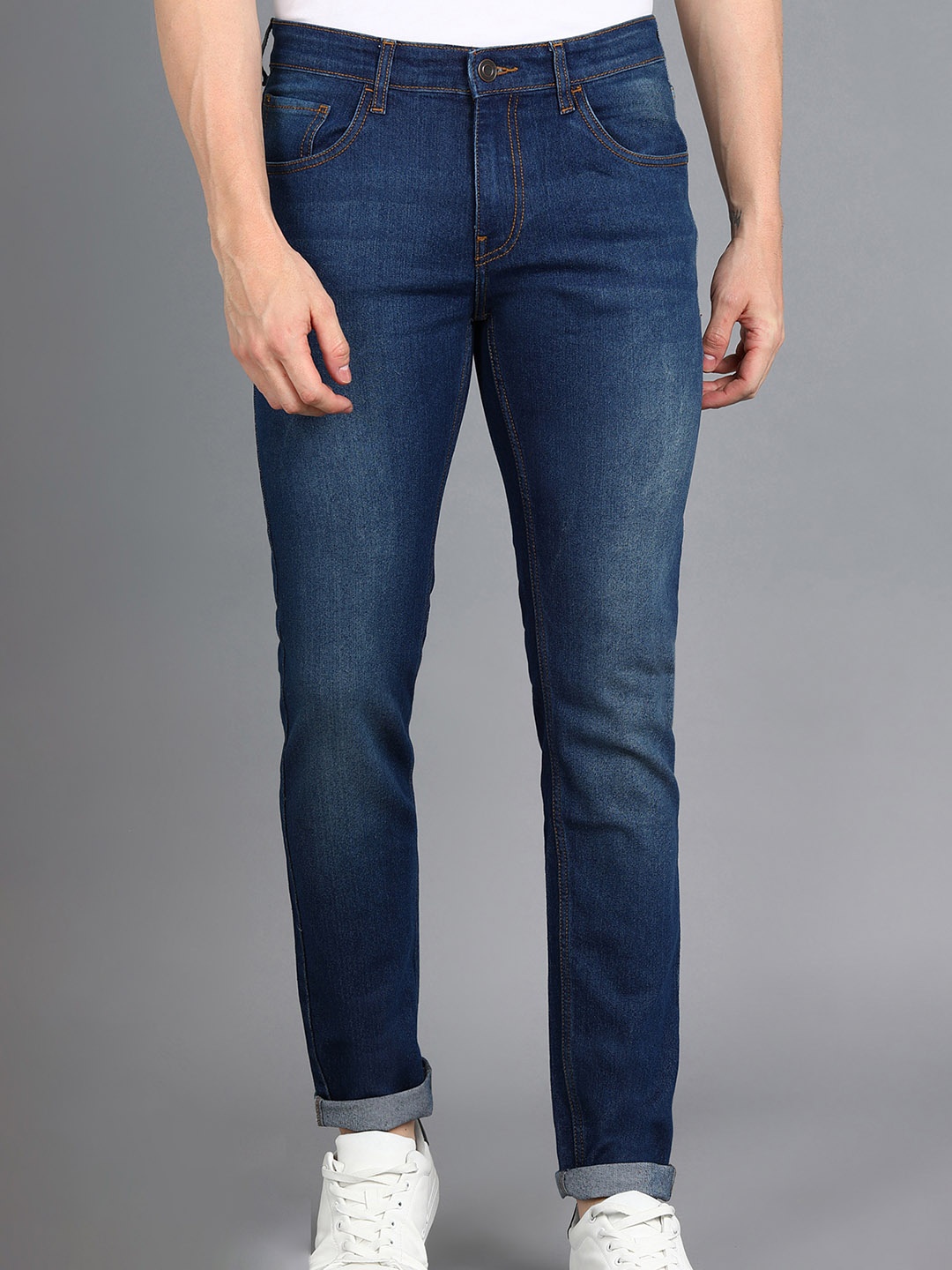 

Urbano Fashion Men Slim Fit Light Fade Stretchable Cotton Jeans, Blue