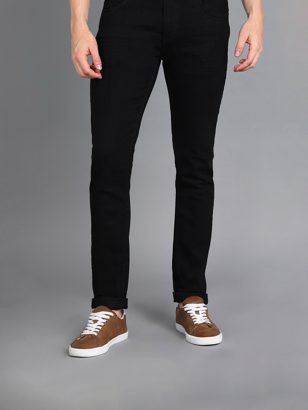 

Urbano Fashion Men Skinny Fit Stretchable Cotton Jeans, Black